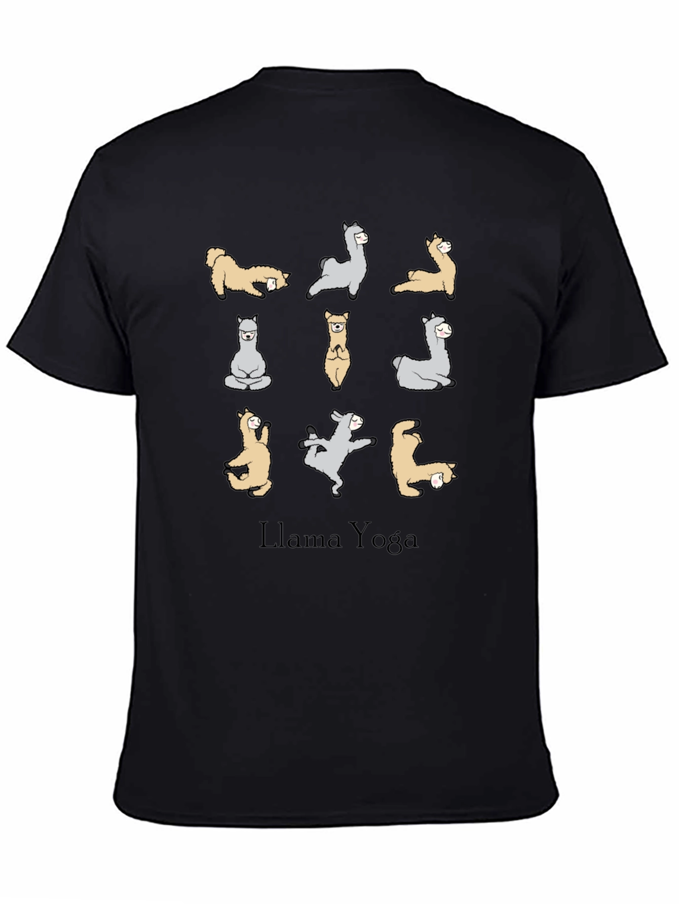 Black Llama Yoga Graphic Tee - Soft Cotton Blend view 4