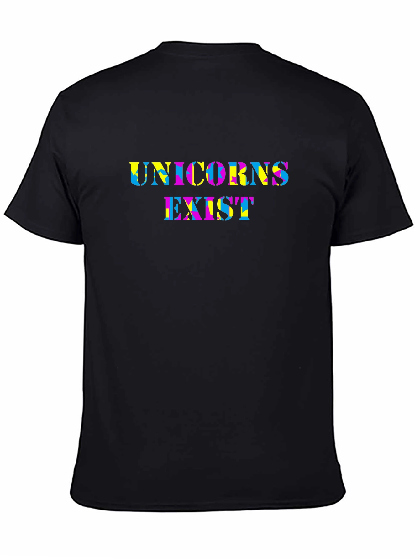 Black Unicorns Exist Black Crew Neck T-Shirt view 4