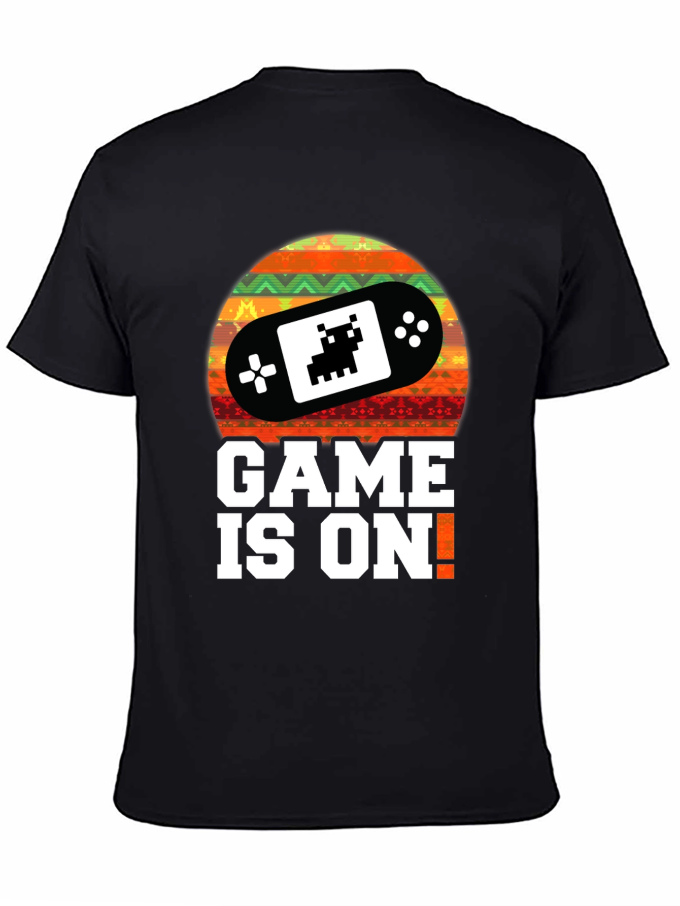 Black Game On! Retro Gamer T-Shirt - Black view 4