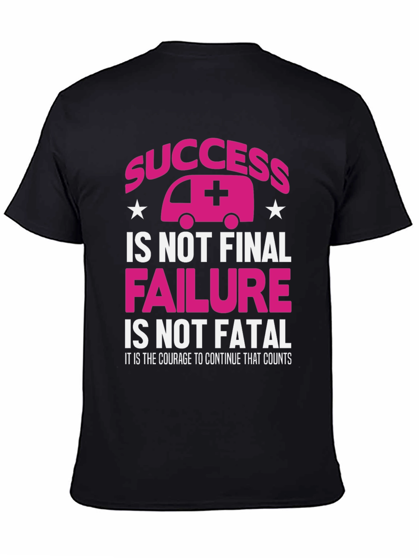 Black Success Ambulance Graphic Tee - Courage Counts T-Shirt view 4