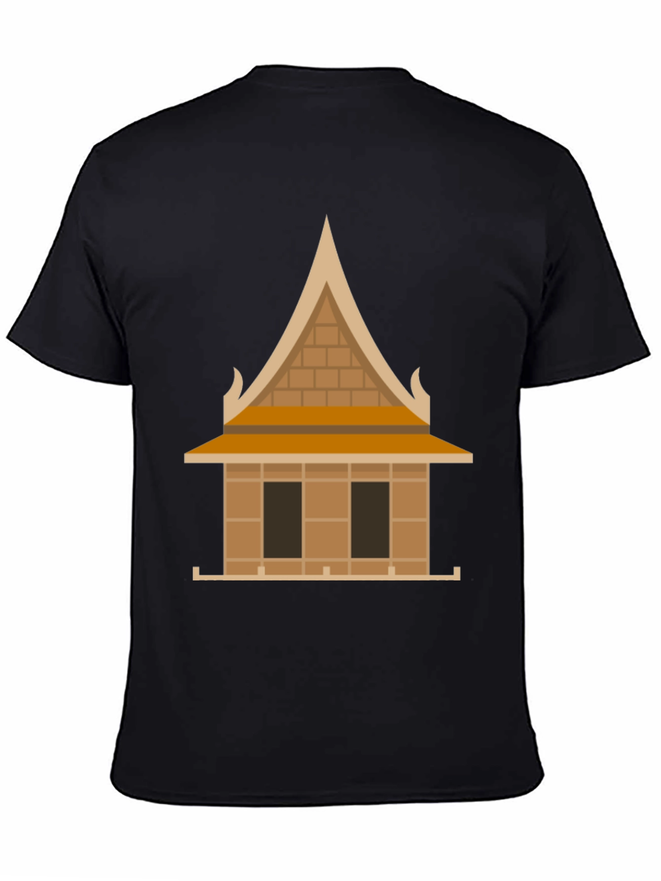 Black Architectural Style Graphic Tee - Black Unisex view 4