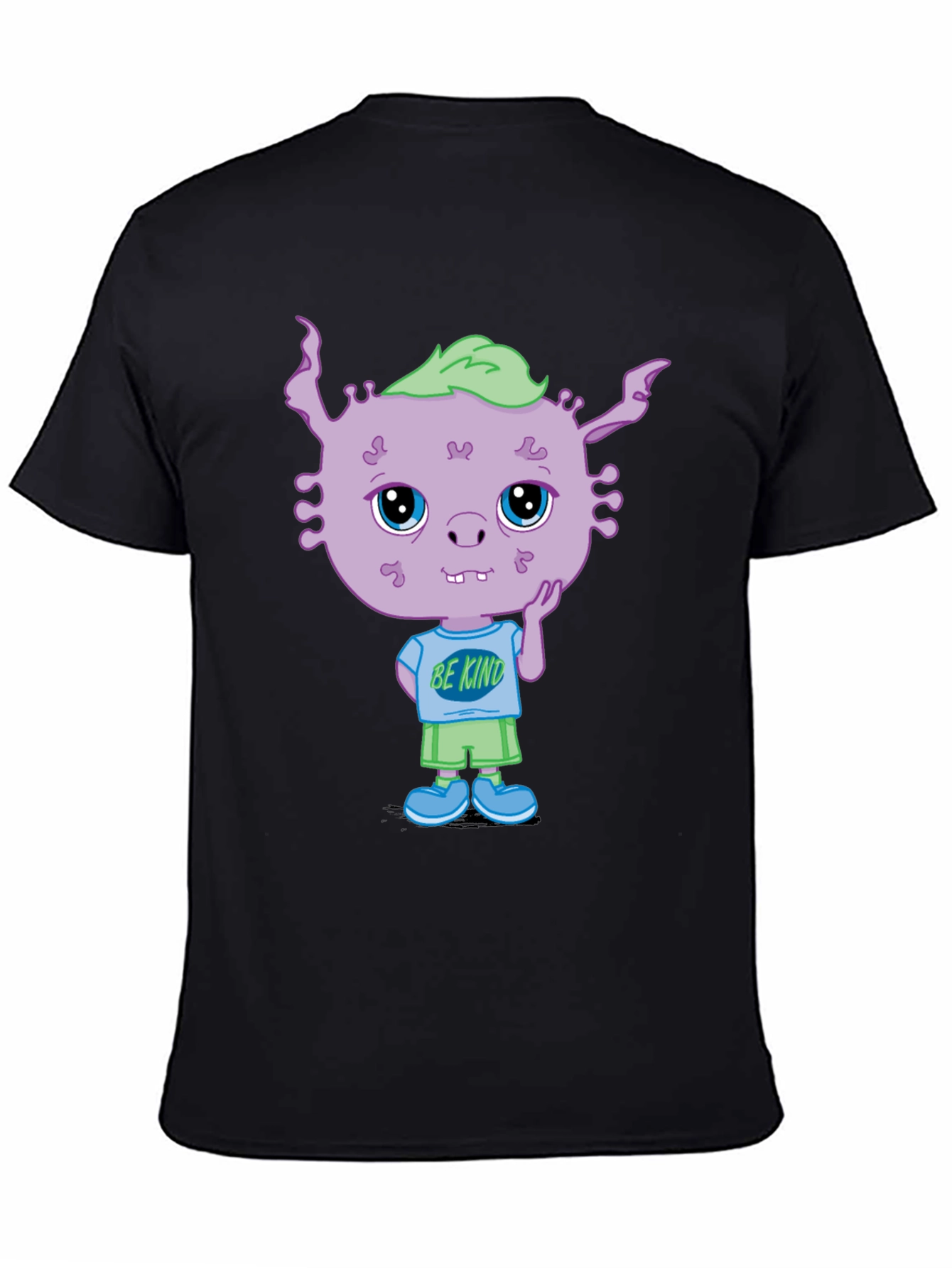 Black Be Kind Cartoon Graphic Tee view 4