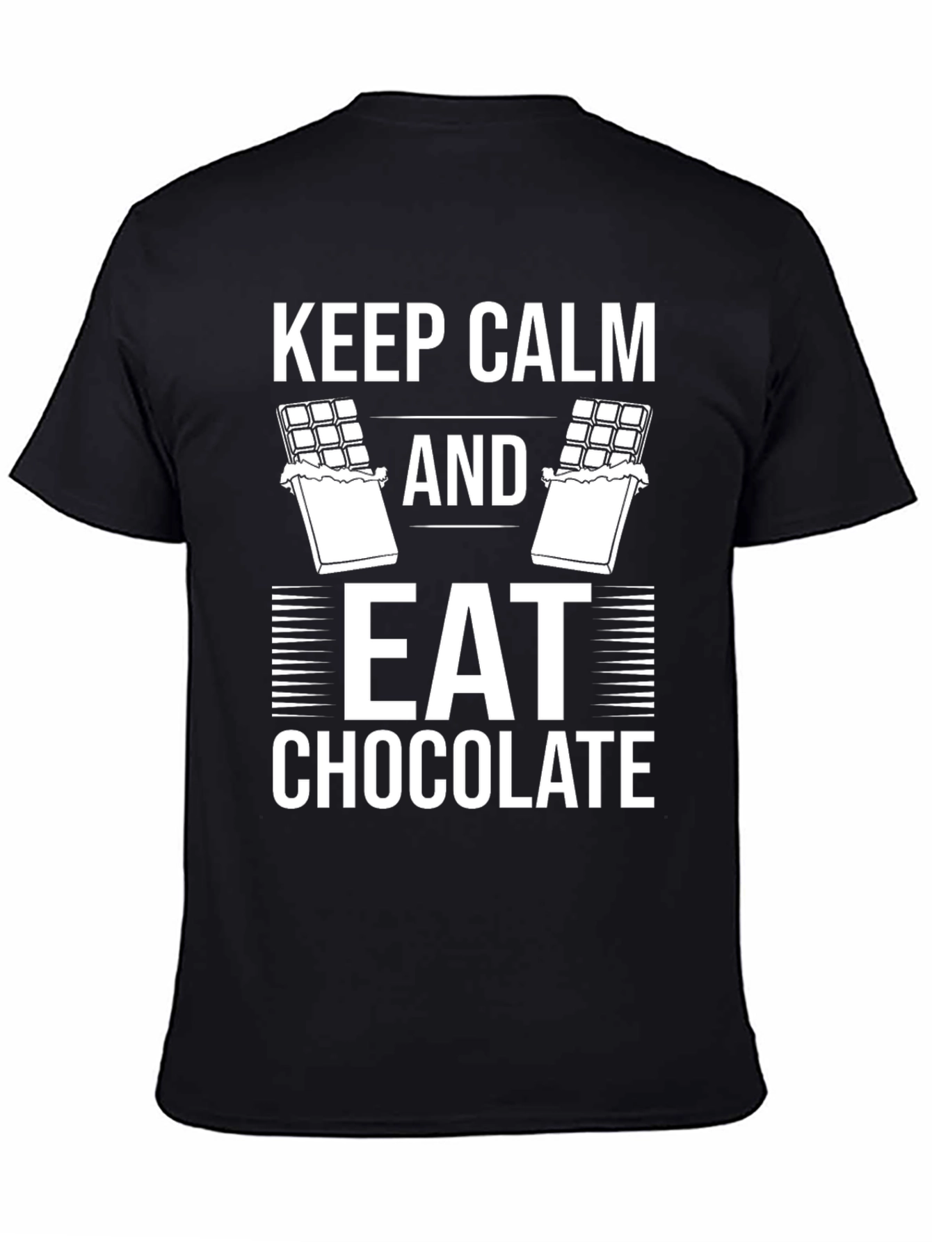 Black Keep Calm & Eat Chocolate Graphic Tee view 4