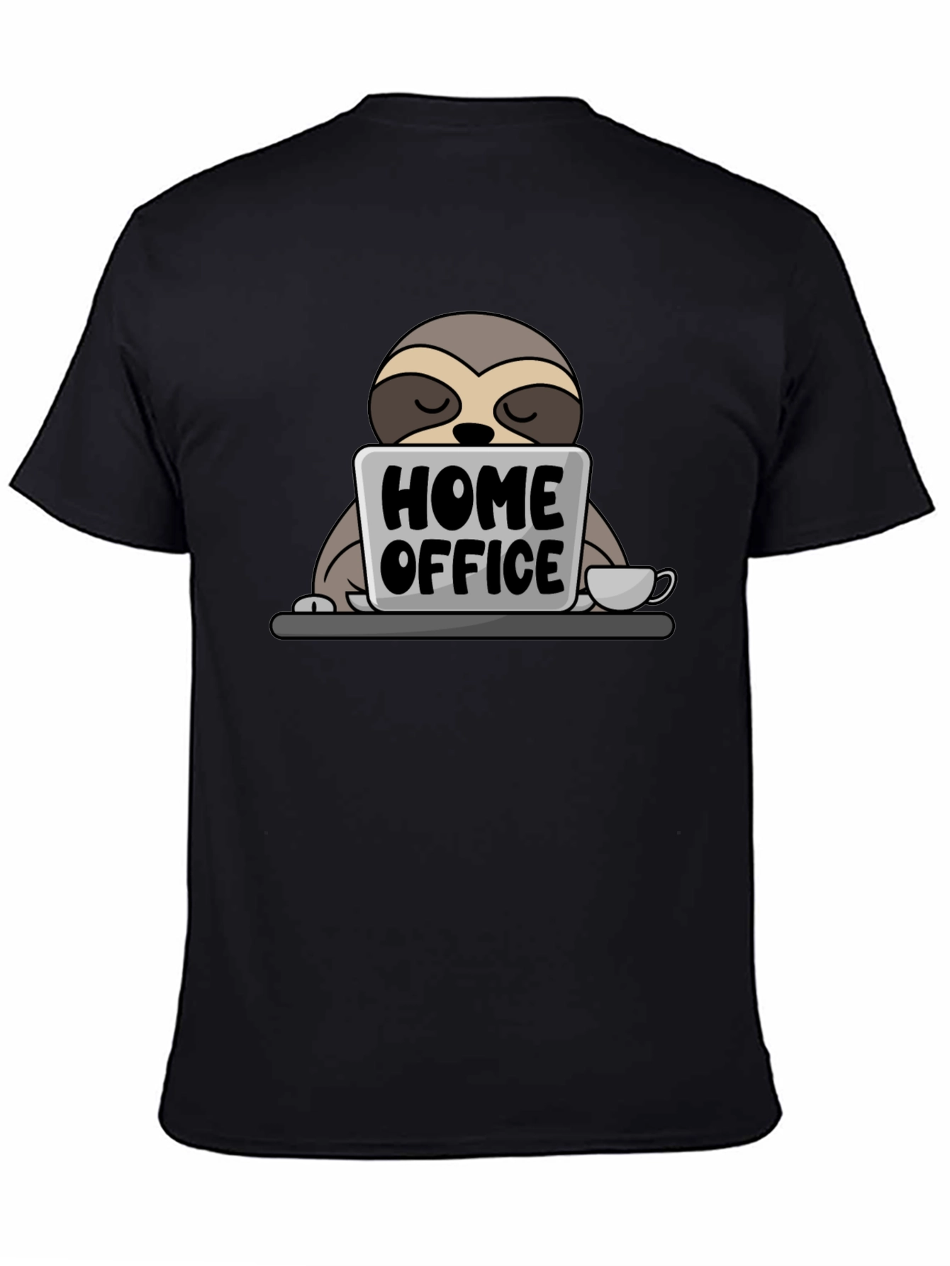 Black Home Office Sloth T-Shirt - Cute Work From Home Tee view 4