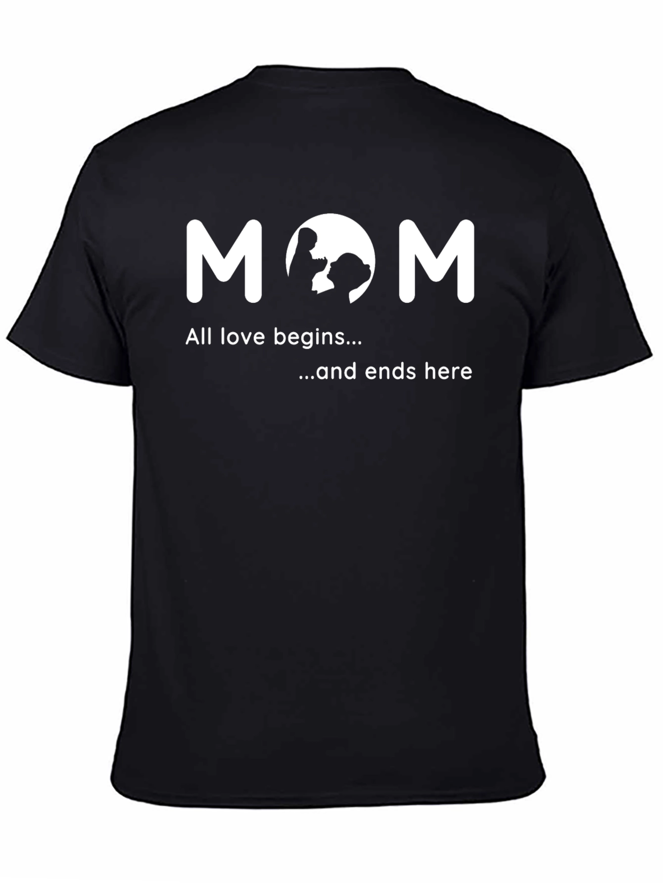 Black Mom Love Begins & Ends Here Graphic T-Shirt view 4