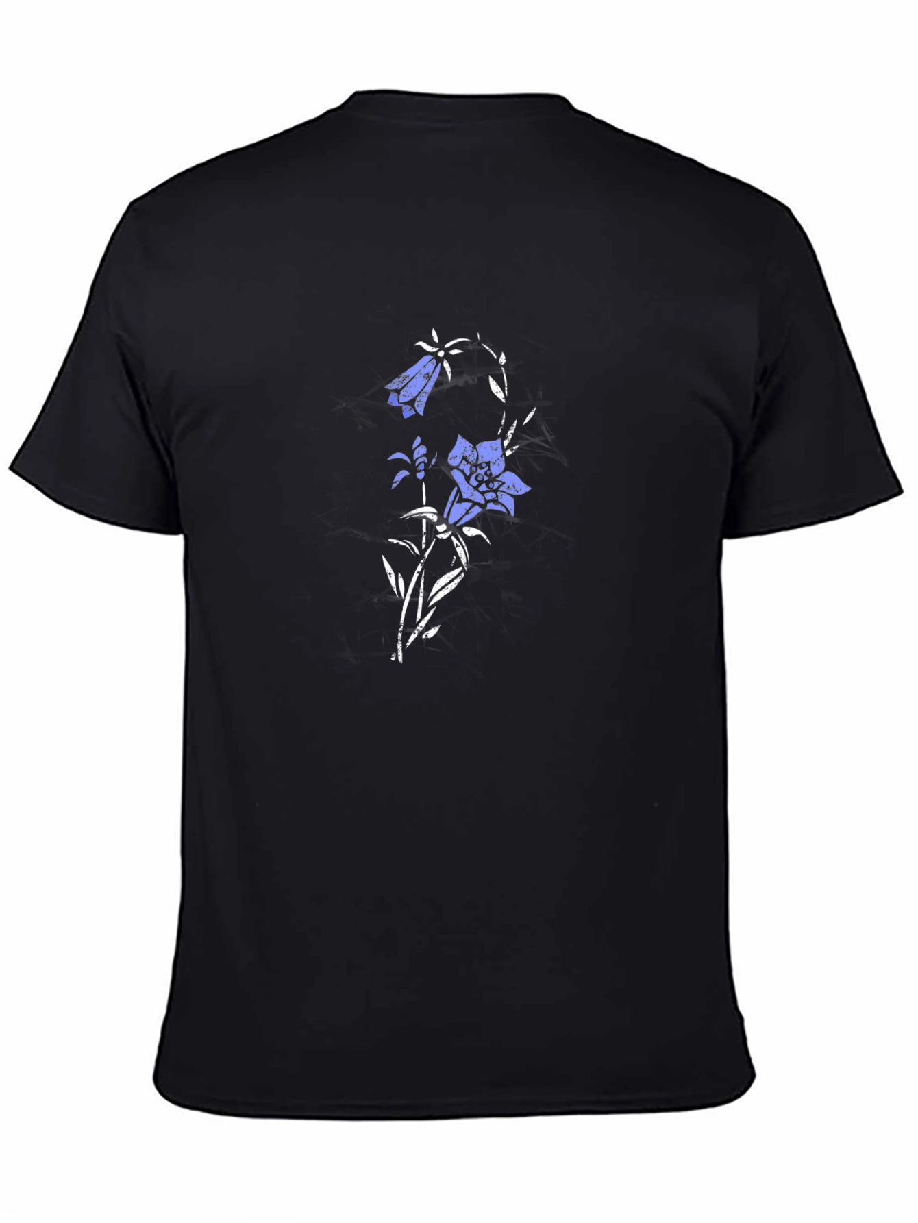 Black Floral Print Crew Neck T-Shirt view 4