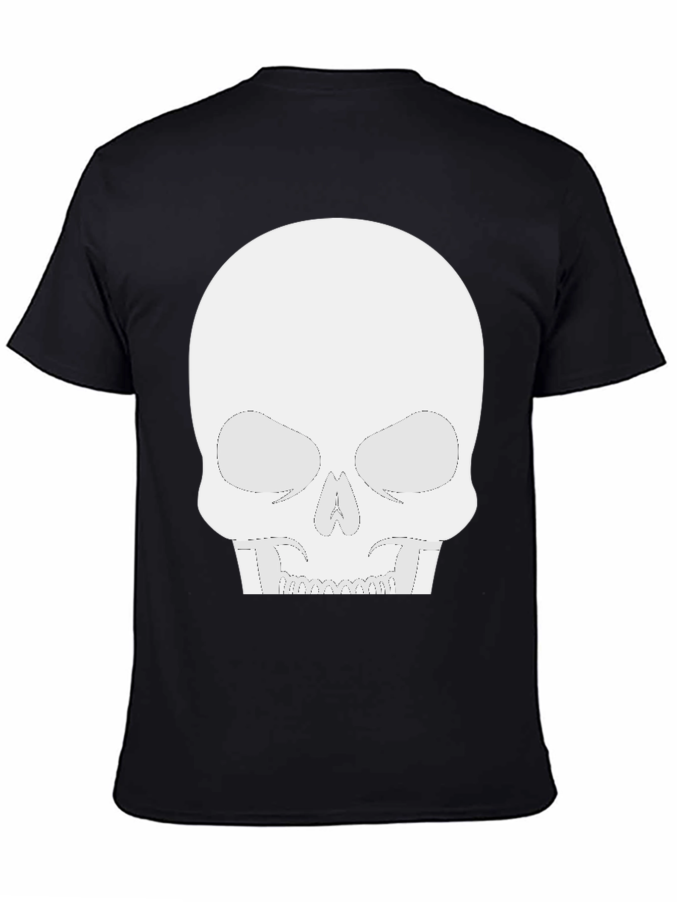 Black Skull Graphic Tee - Black Crew Neck T-Shirt view 4