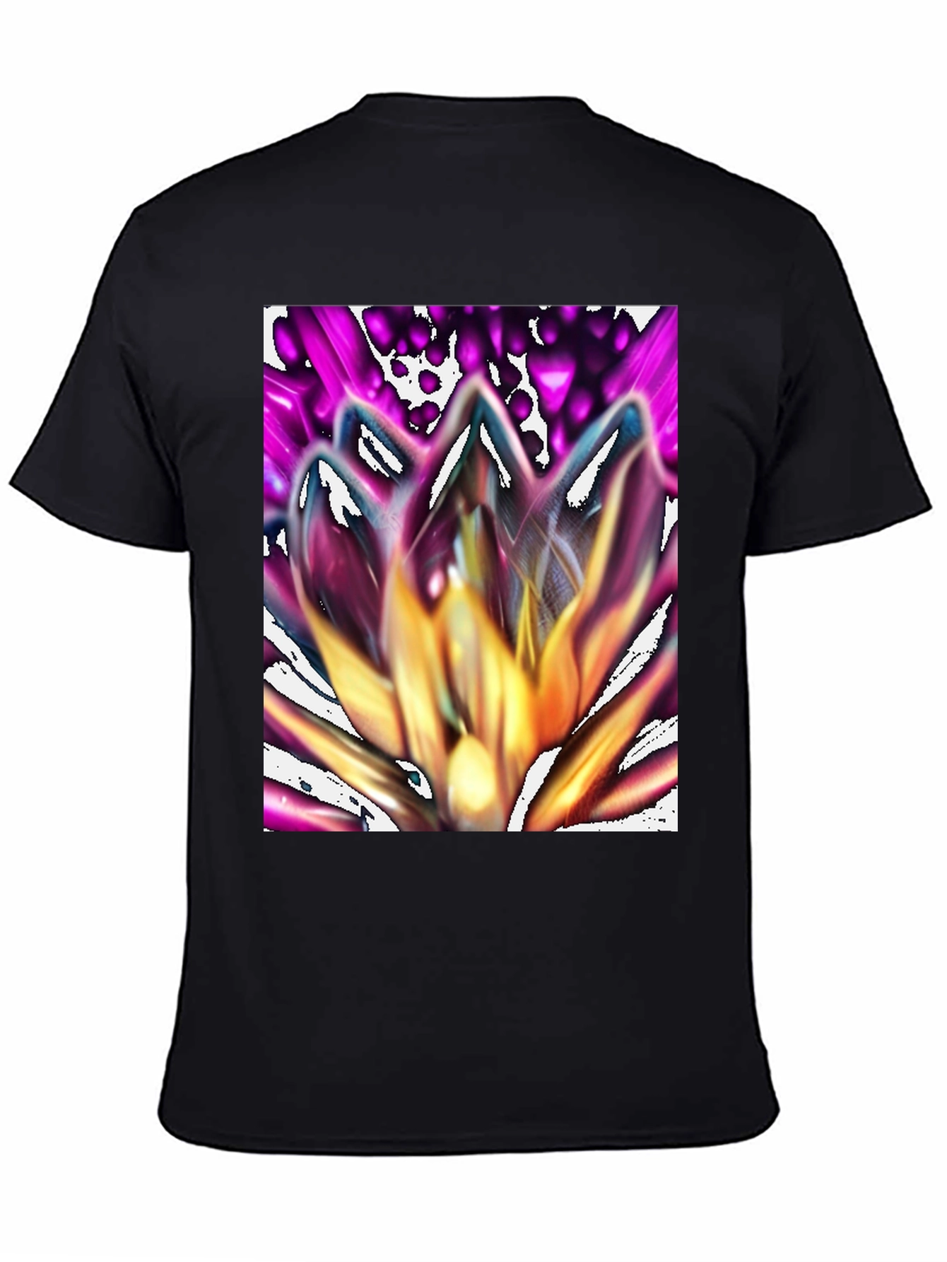 Black Abstract Flower Graphic Tee - Stylish Unisex T-Shirt view 4