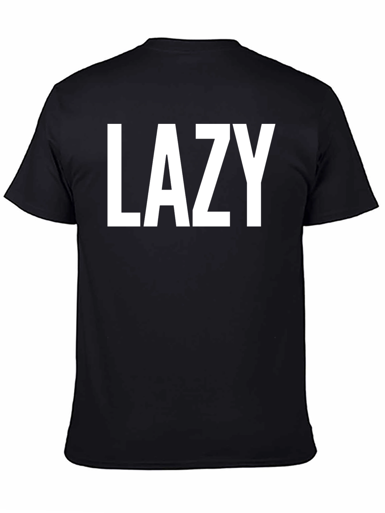 Black Lazy Graphic Tee - Black Short Sleeve Shirt view 4