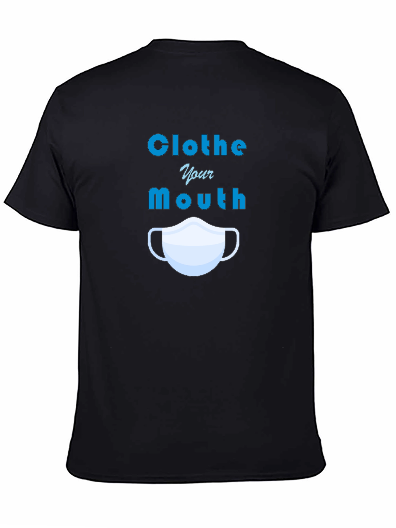 Black Clothe Your Mouth Graphic Tee - Protect Yourself! view 4