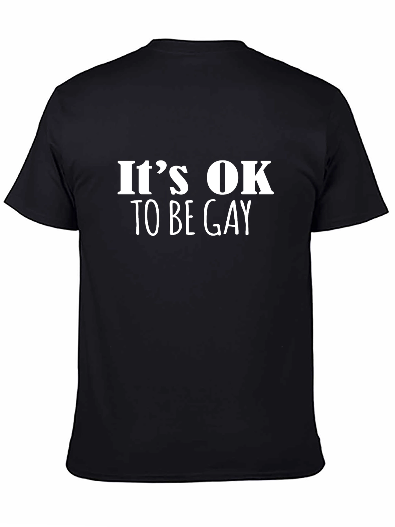Black It's OK to Be Gay Black T-Shirt view 4