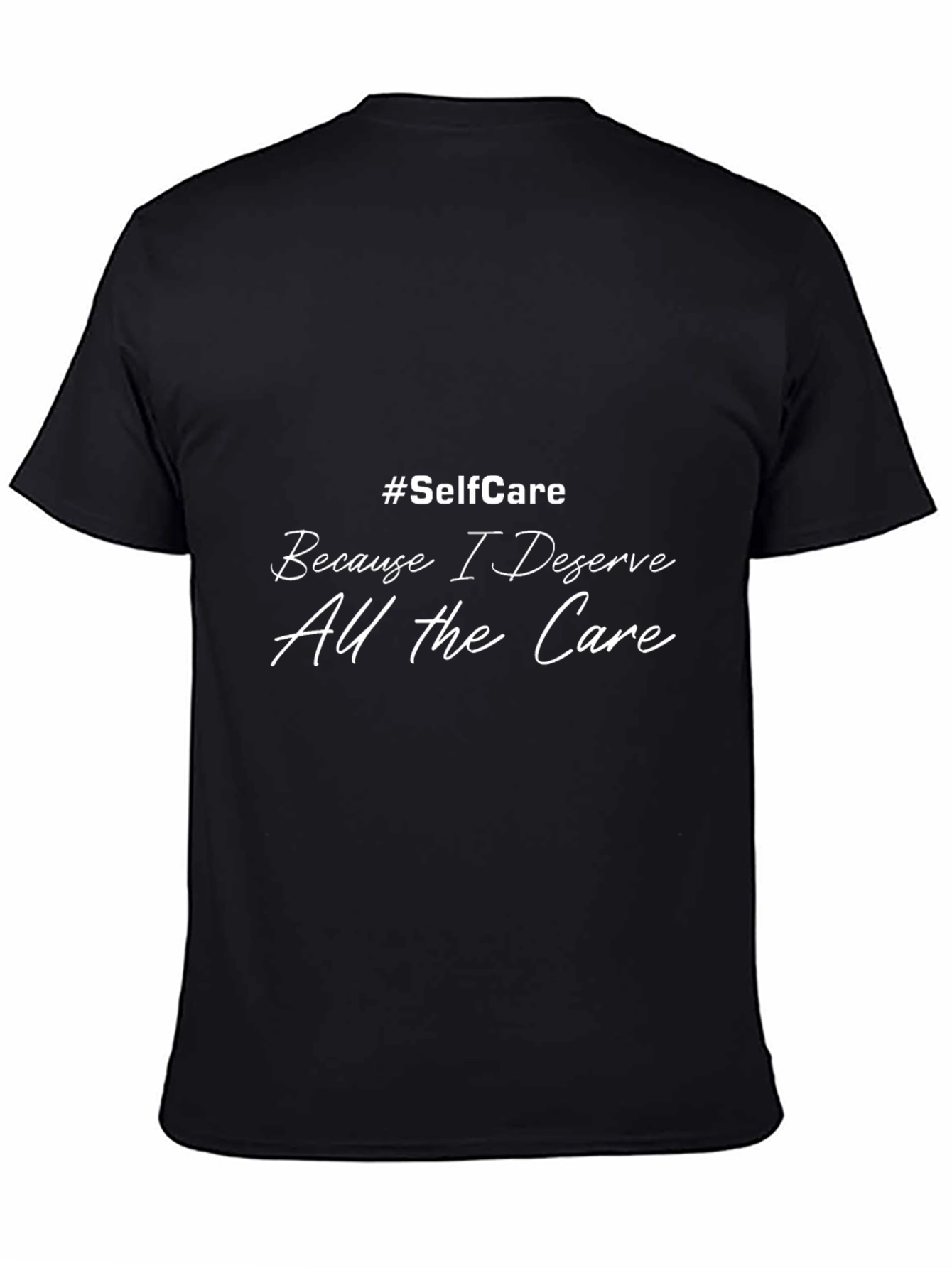 Black Self-Care Deserve Care Black Graphic Tee view 4