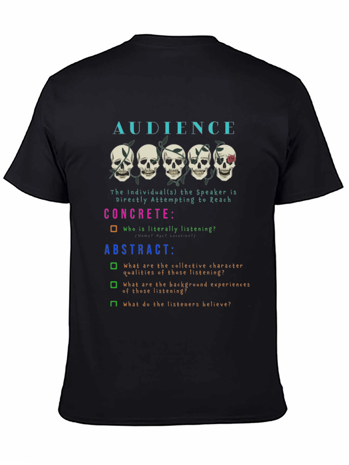 Black Audience Skull Graphic T-Shirt view 4