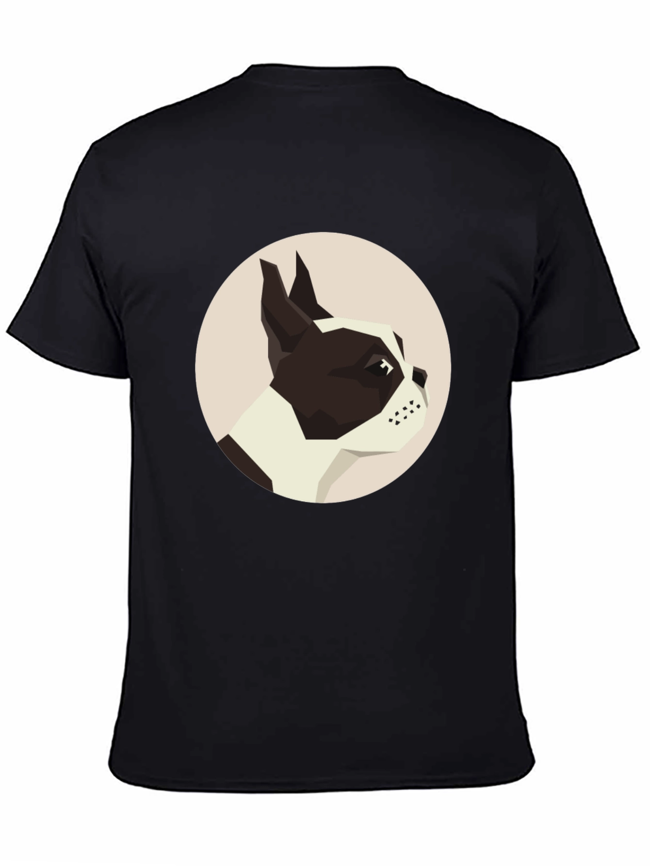 Black Geometric Dog Graphic Tee - Modern Canine Design view 4