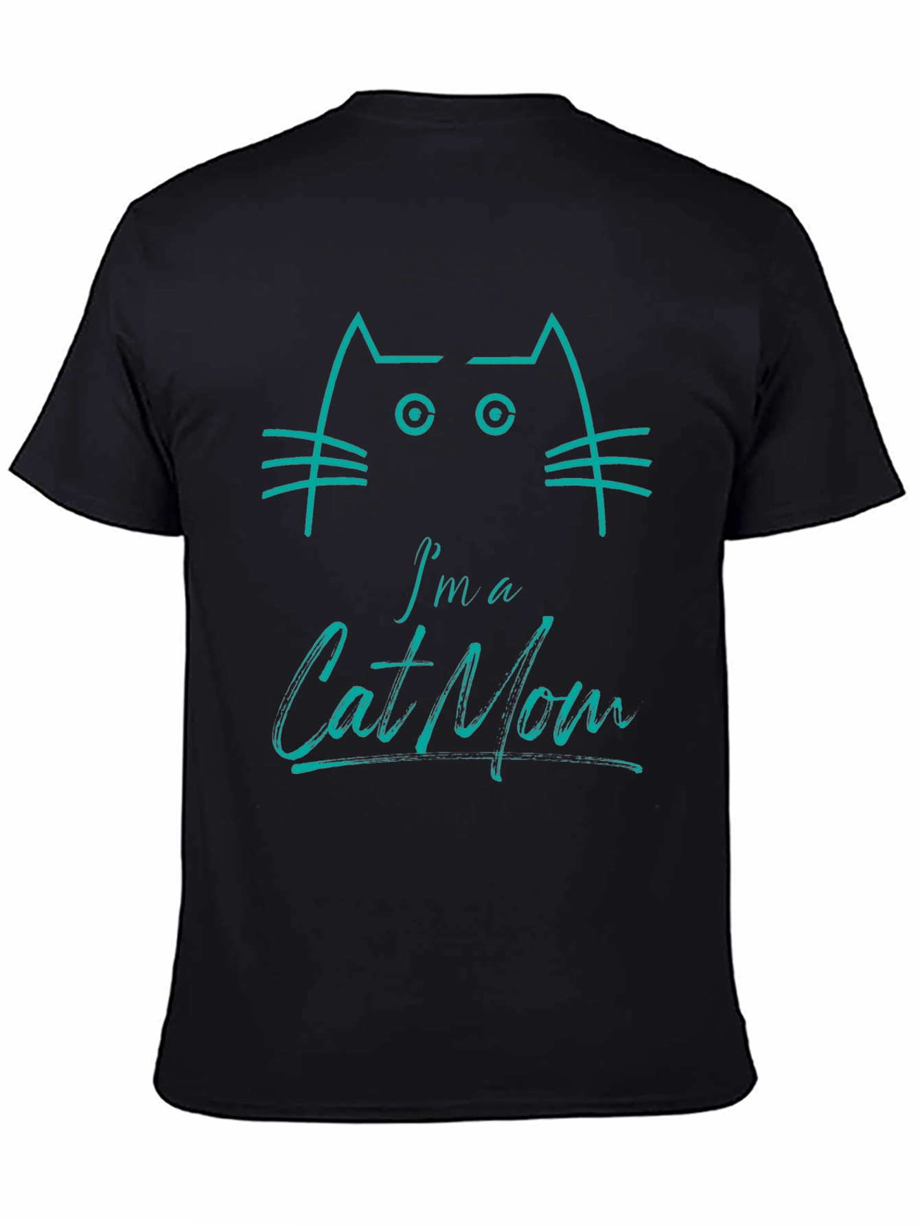 Black I'm a Cat Mom Graphic Tee - Unisex Black T-Shirt view 4