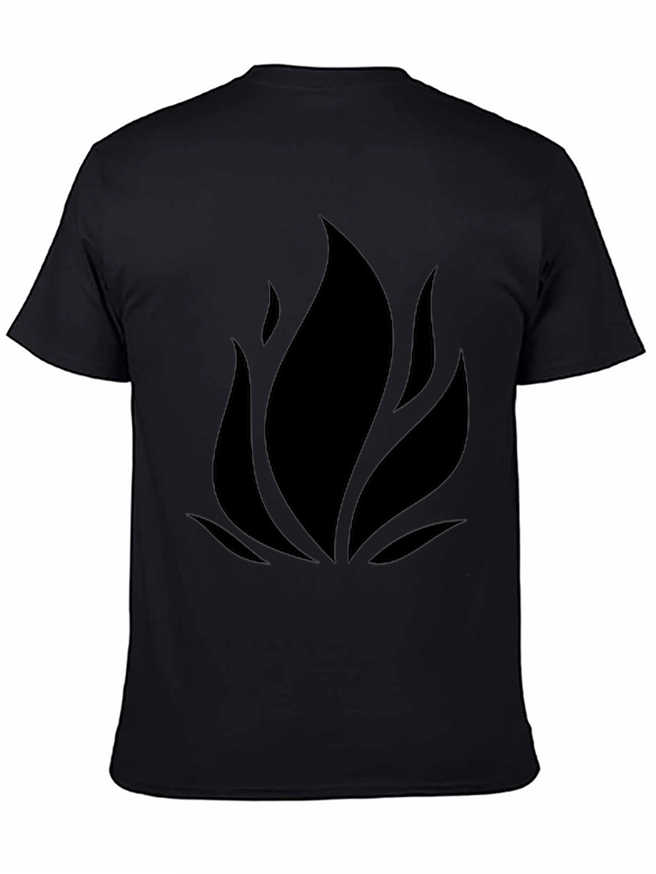 Black Minimalist Flame Graphic Black T-Shirt view 4