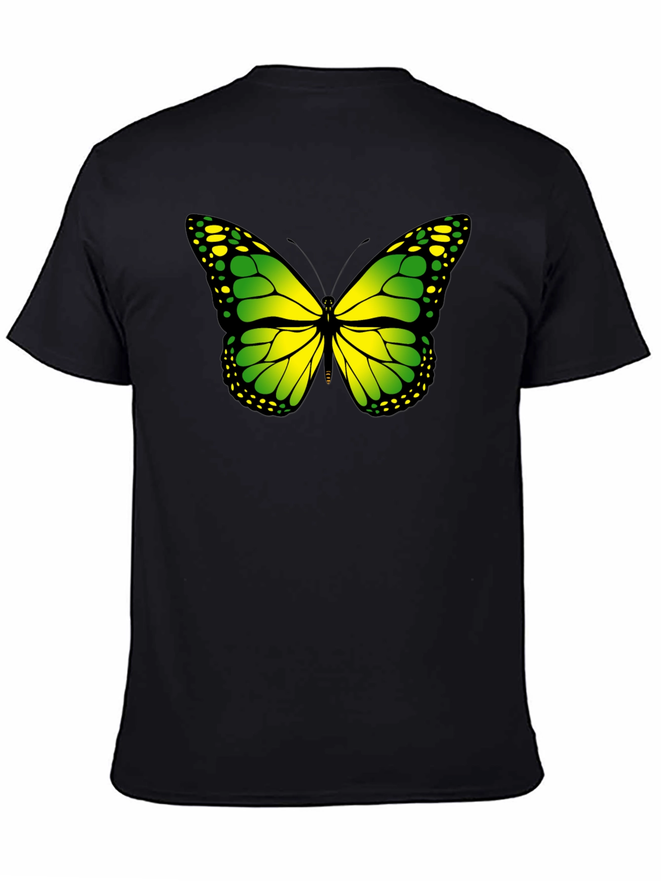 Black Butterfly Graphic Tee - Black Cotton T-Shirt view 4