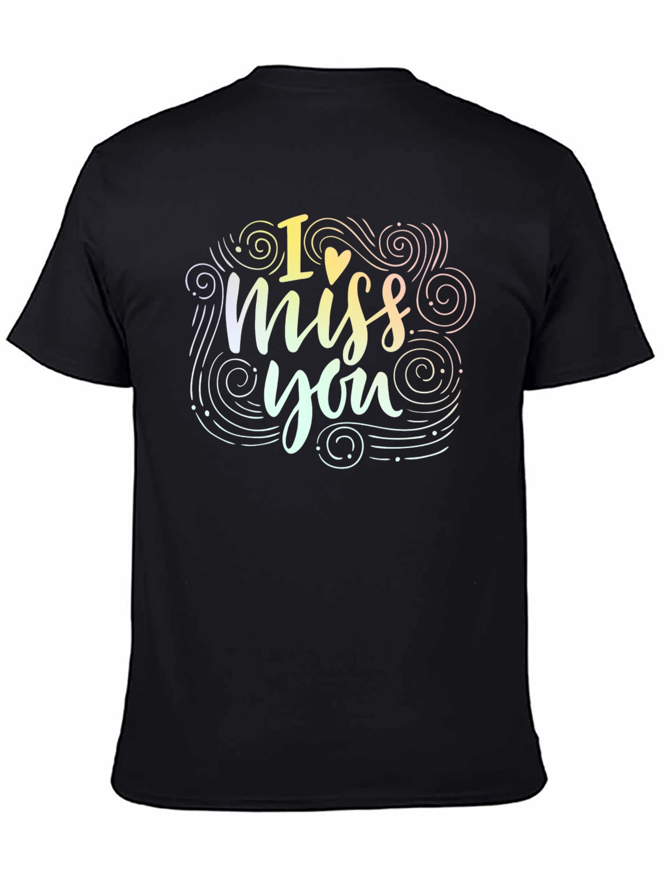 Black I Miss You Graphic Tee - Trendy Black T-Shirt view 4