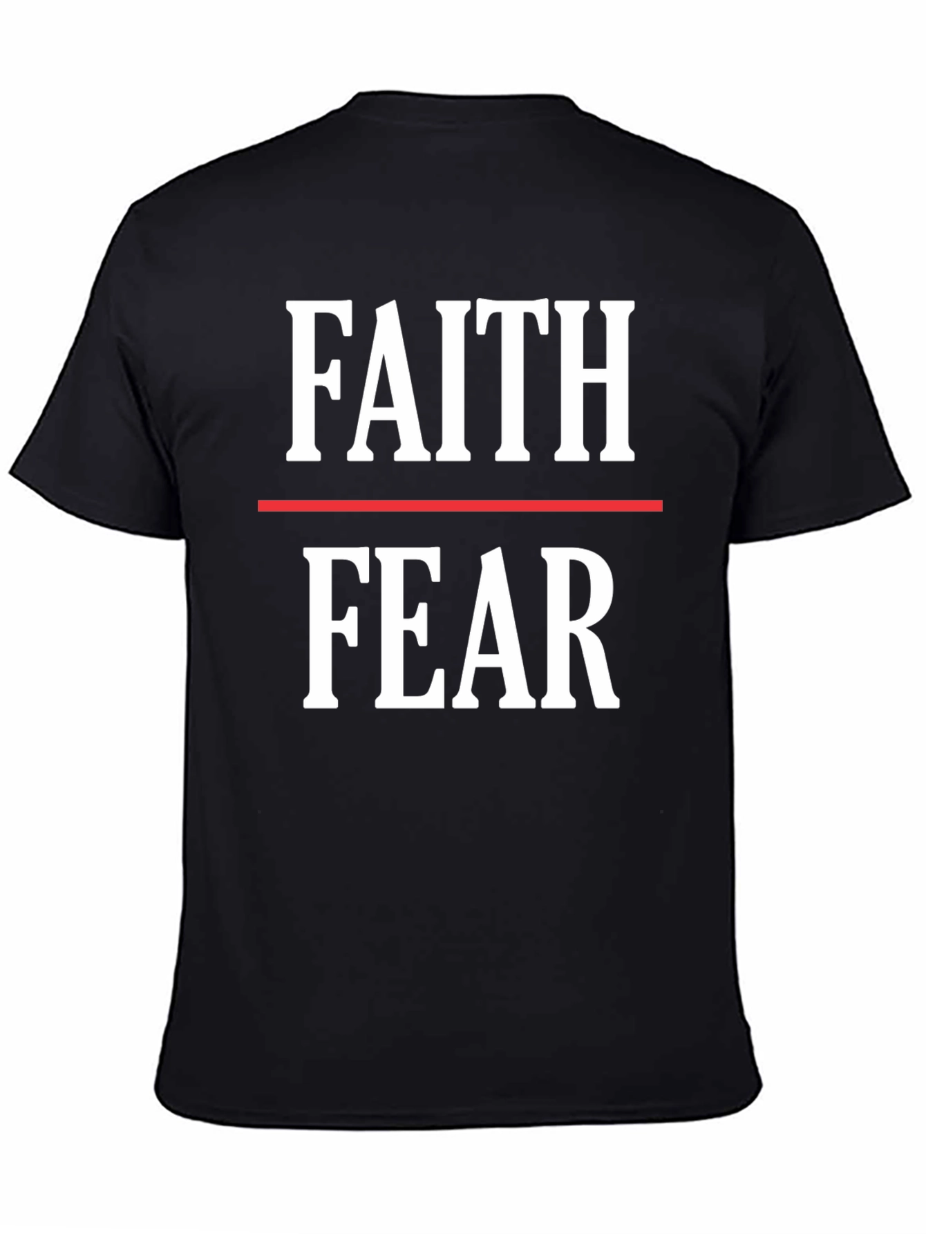 Black Faith Over Fear Graphic Tee - Motivational Shirt view 4
