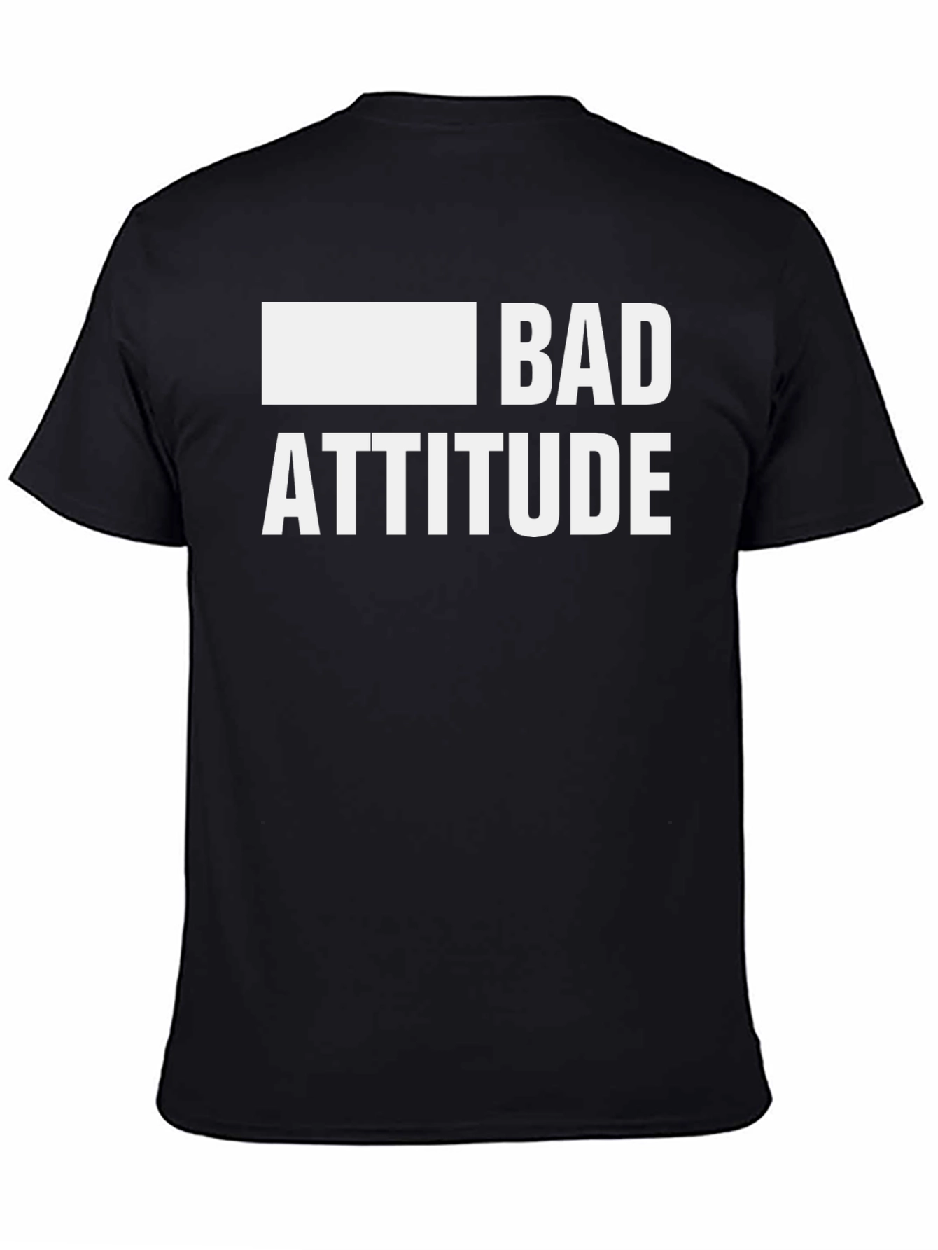 Black Bad Attitude Graphic Tee - Bold Statement T-Shirt view 4