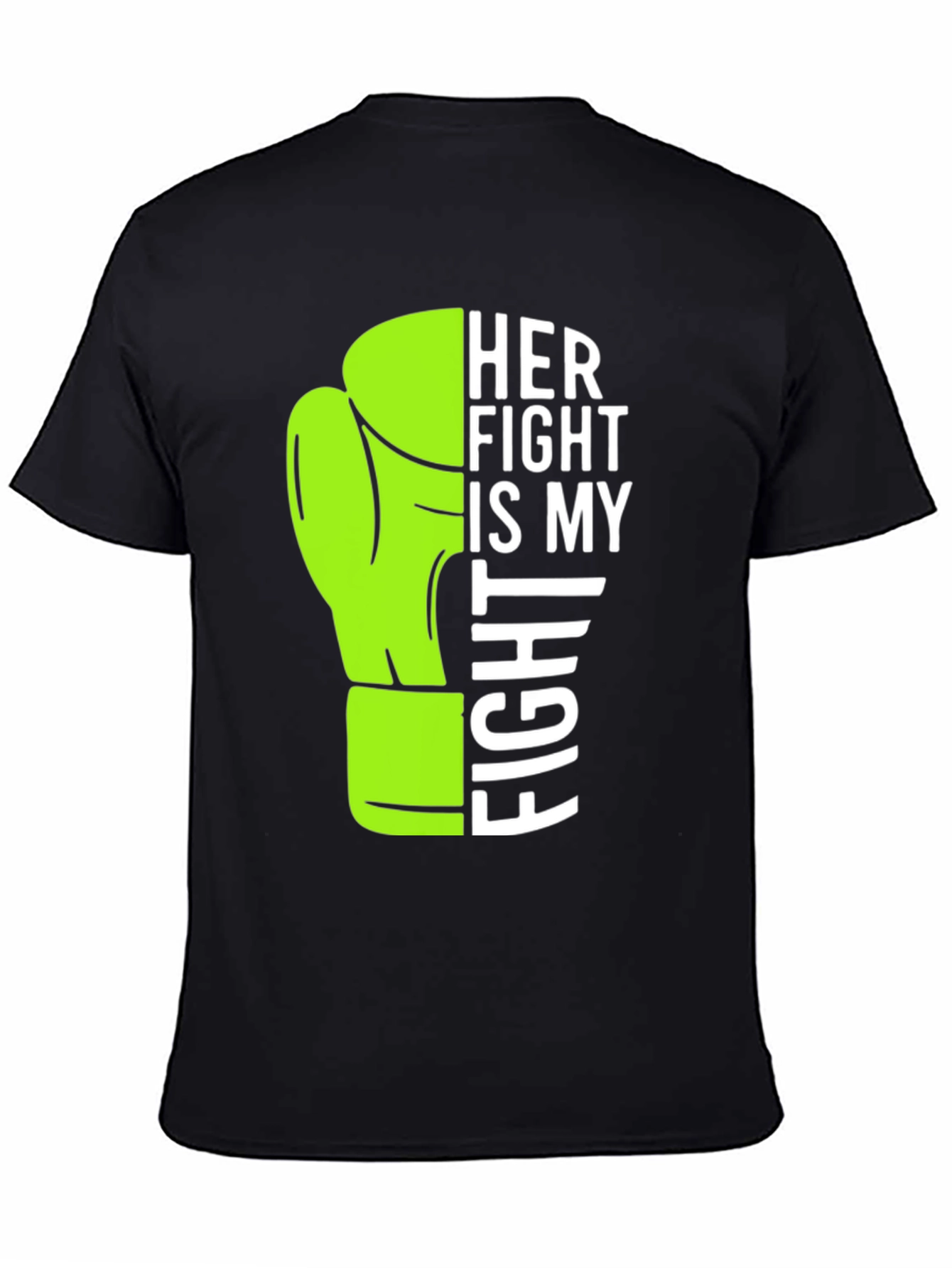 Black Her Fight is My Fight T-Shirt Boxing Glove view 4