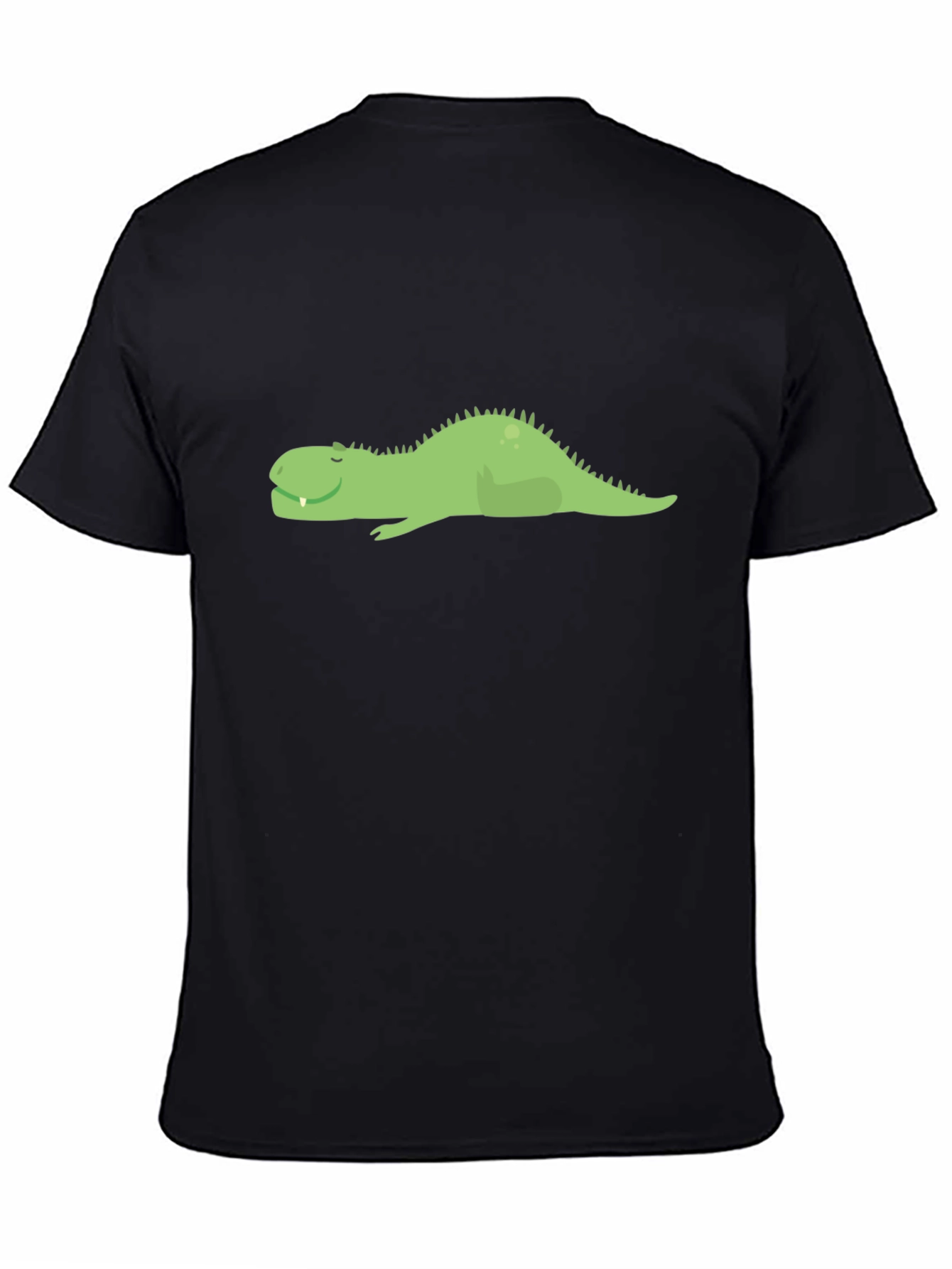 Black Dino Nap T-Shirt - Lazy Green Dinosaur Tee view 4