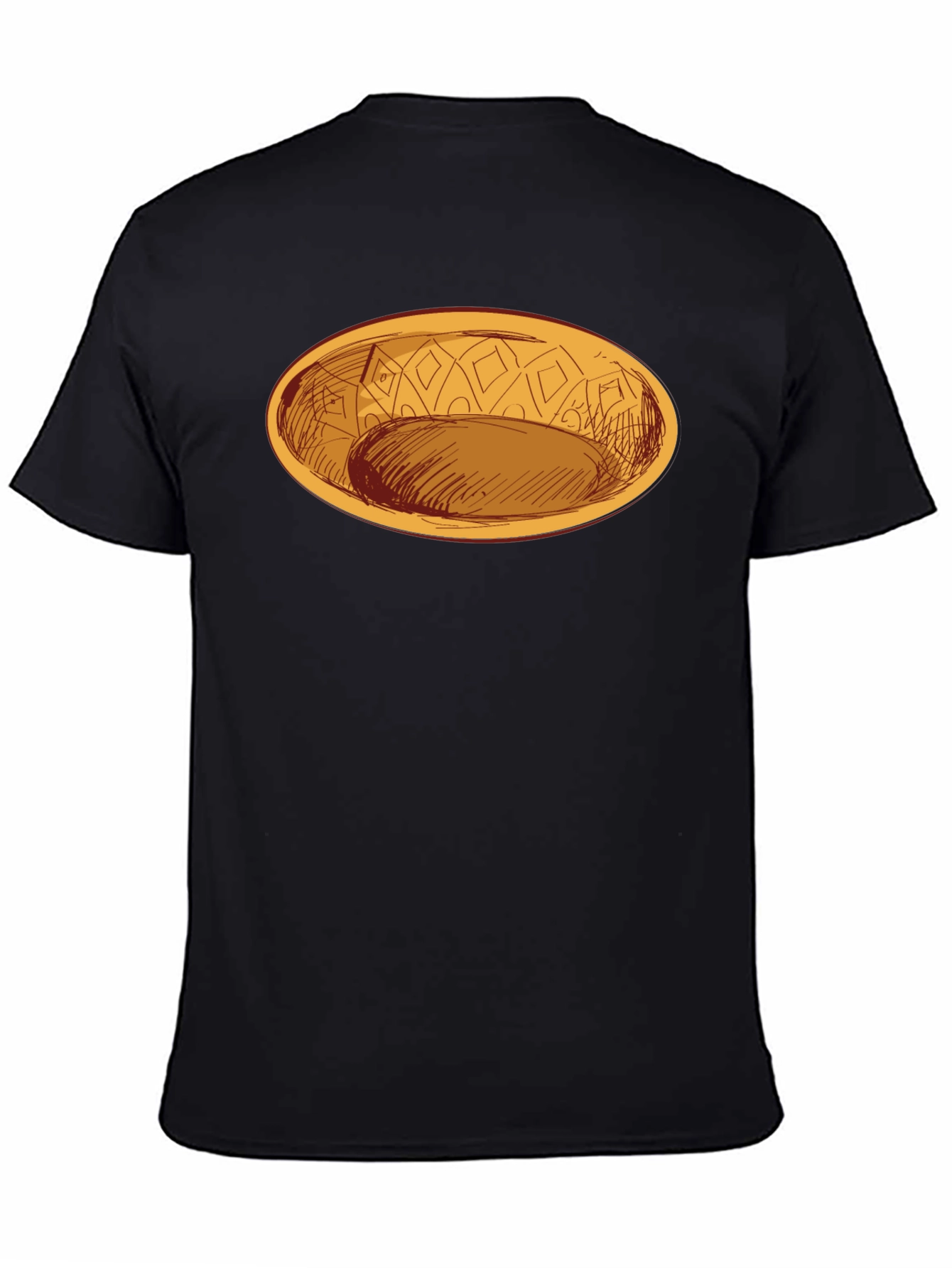 Black Oval Dish Graphic Tee - Modern Style view 4