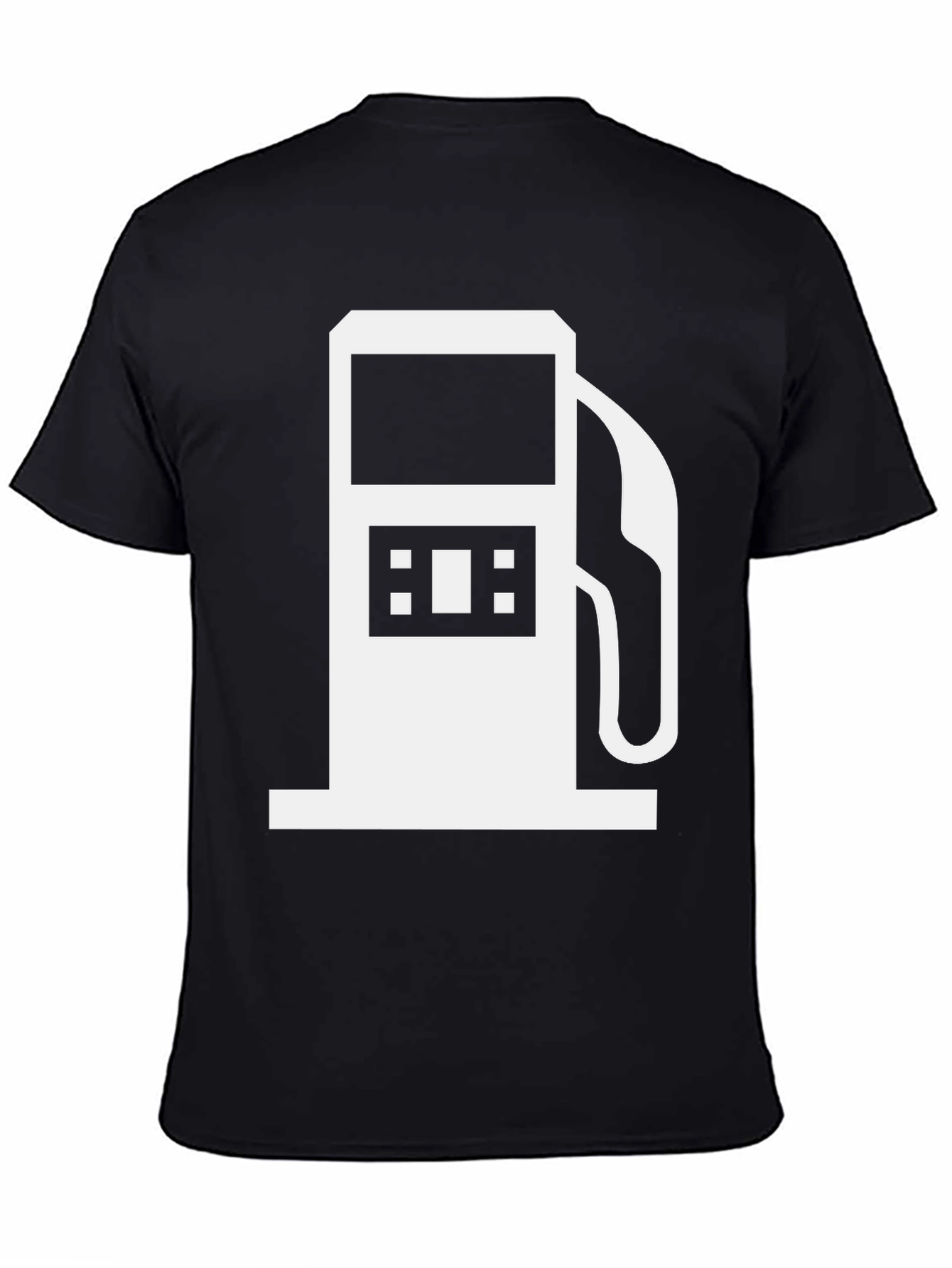 Black Gas Pump Graphic Tee - Black Cotton T-Shirt view 4