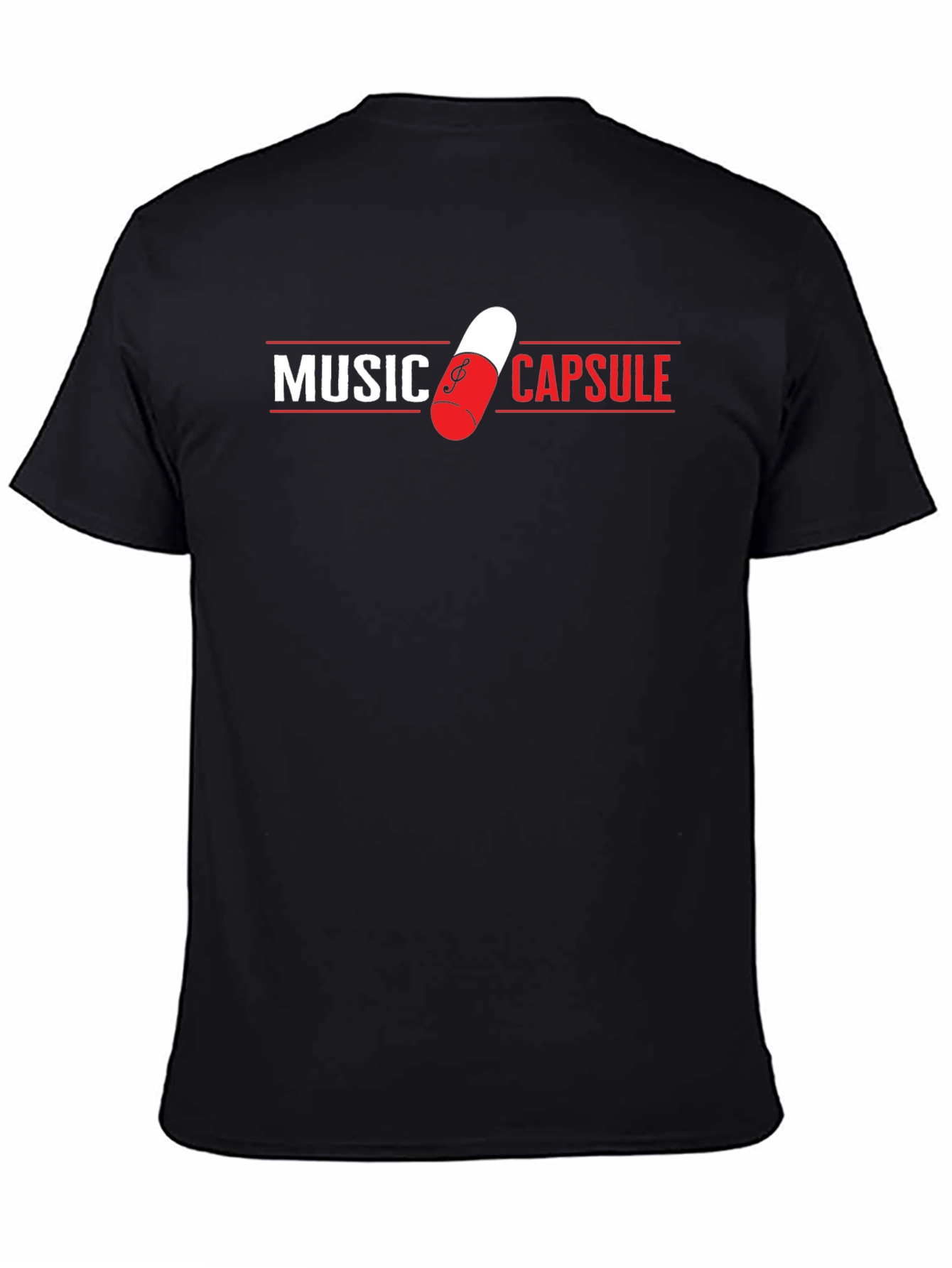 Black Music Capsule Graphic T-Shirt - Trendy Black Tee view 4