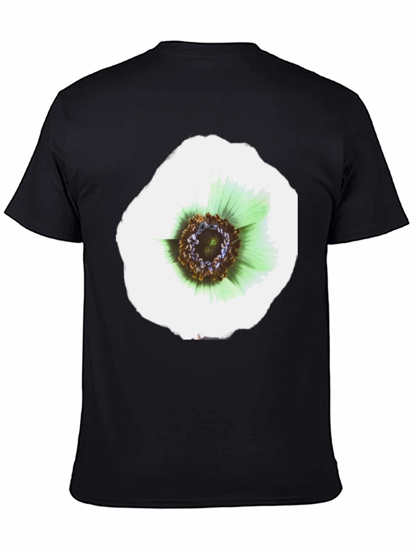 Black Floral Graphic Tee - Soft Cotton Crew Neck view 4