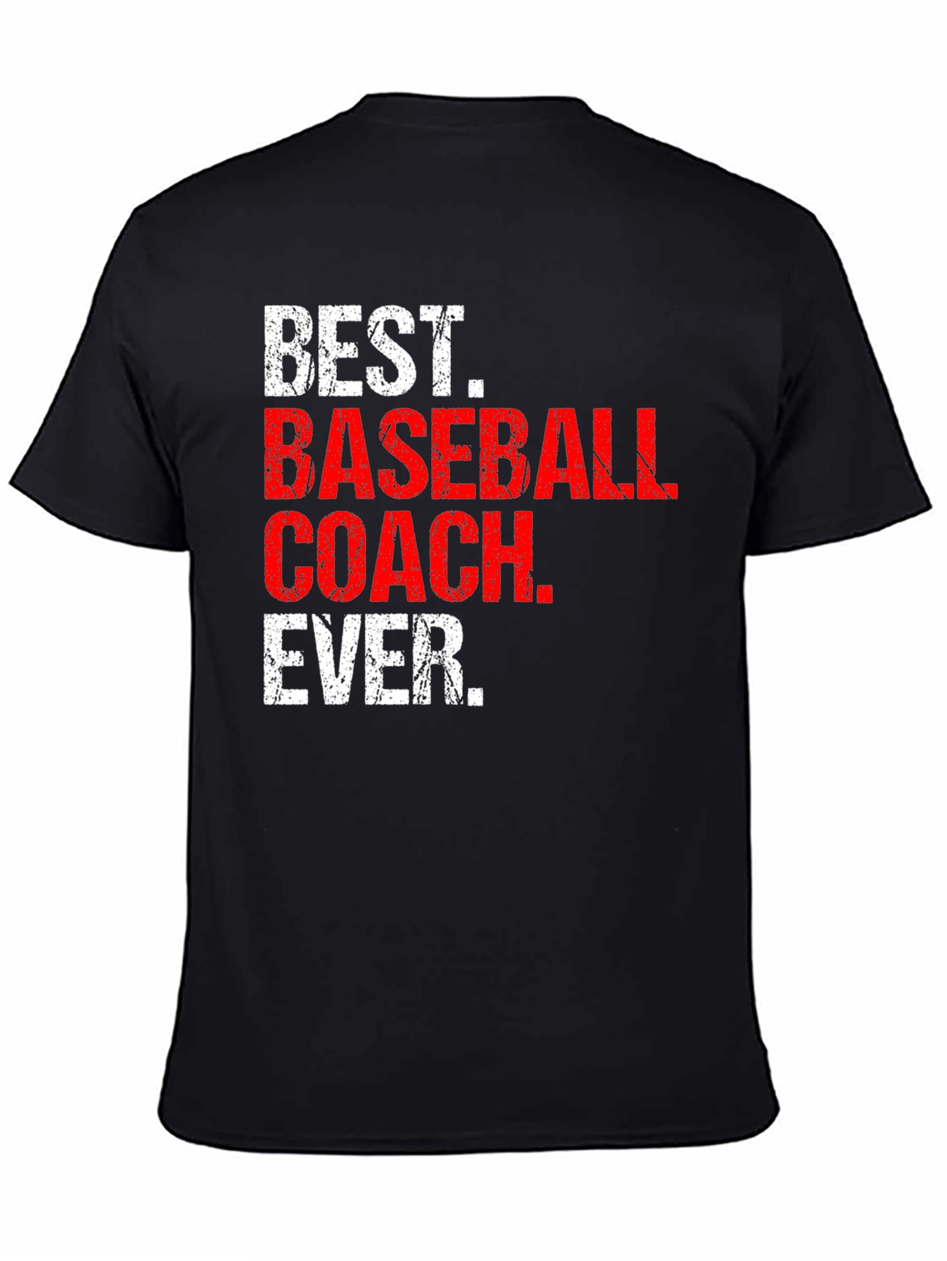 Black Best Baseball Coach Ever Graphic T-Shirt view 4