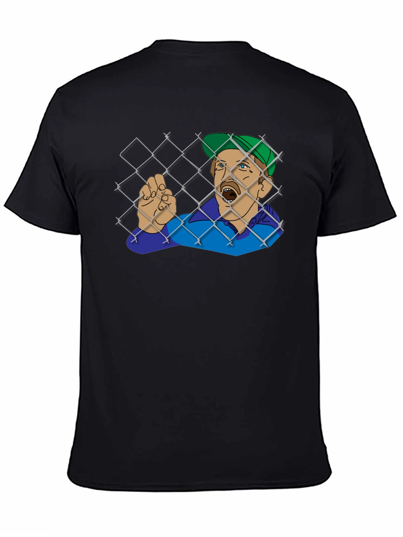 Black Funny Trapped Man Graphic Tee - Black T-Shirt view 4