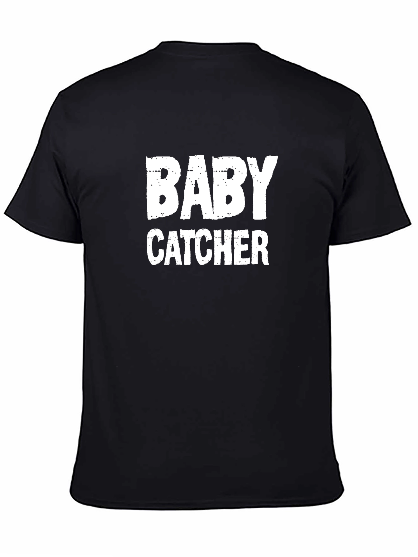 Black Baby Catcher Graphic Tee - Black Cotton Blend T-Shirt view 4