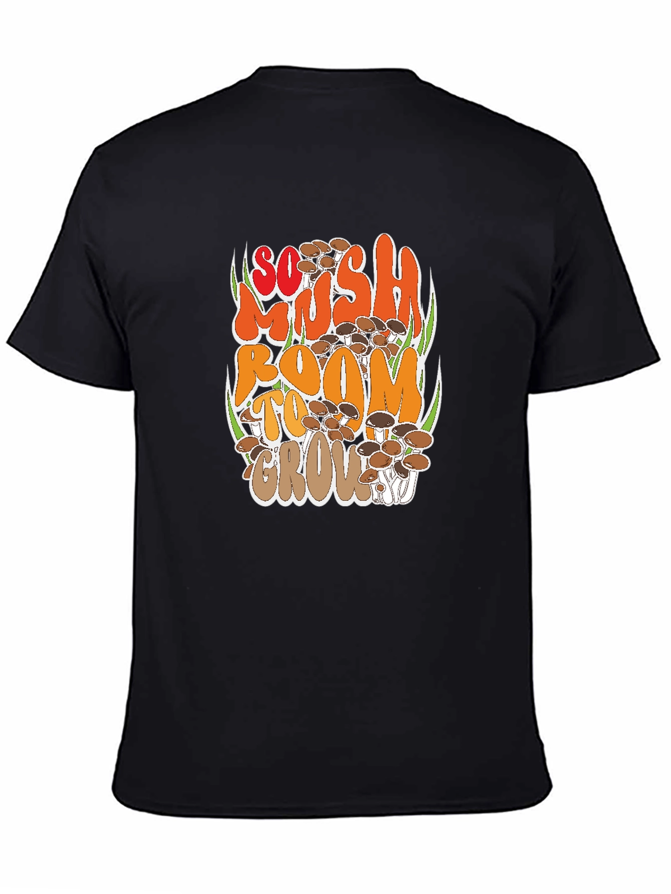 Black Mushroom Graphic T-Shirt - So Mush Room To Grow! view 4