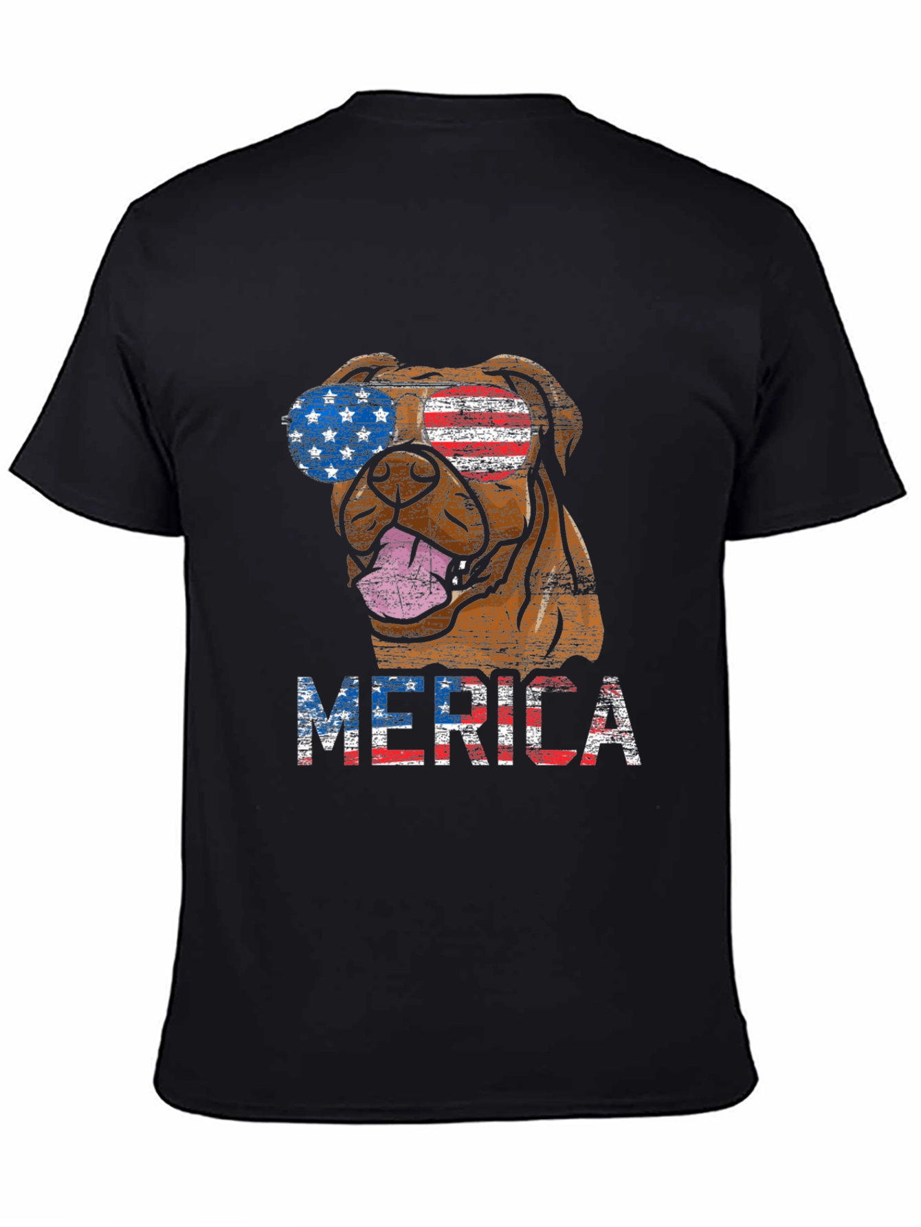 Black Patriotic Dog Graphic T-Shirt view 4