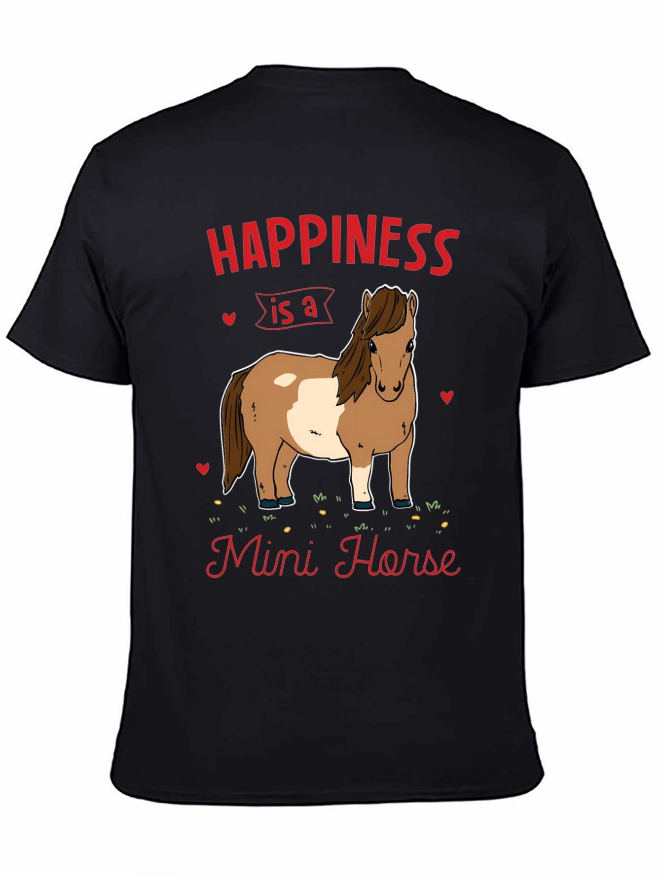 Black Happiness Mini Horse T-Shirt view 4