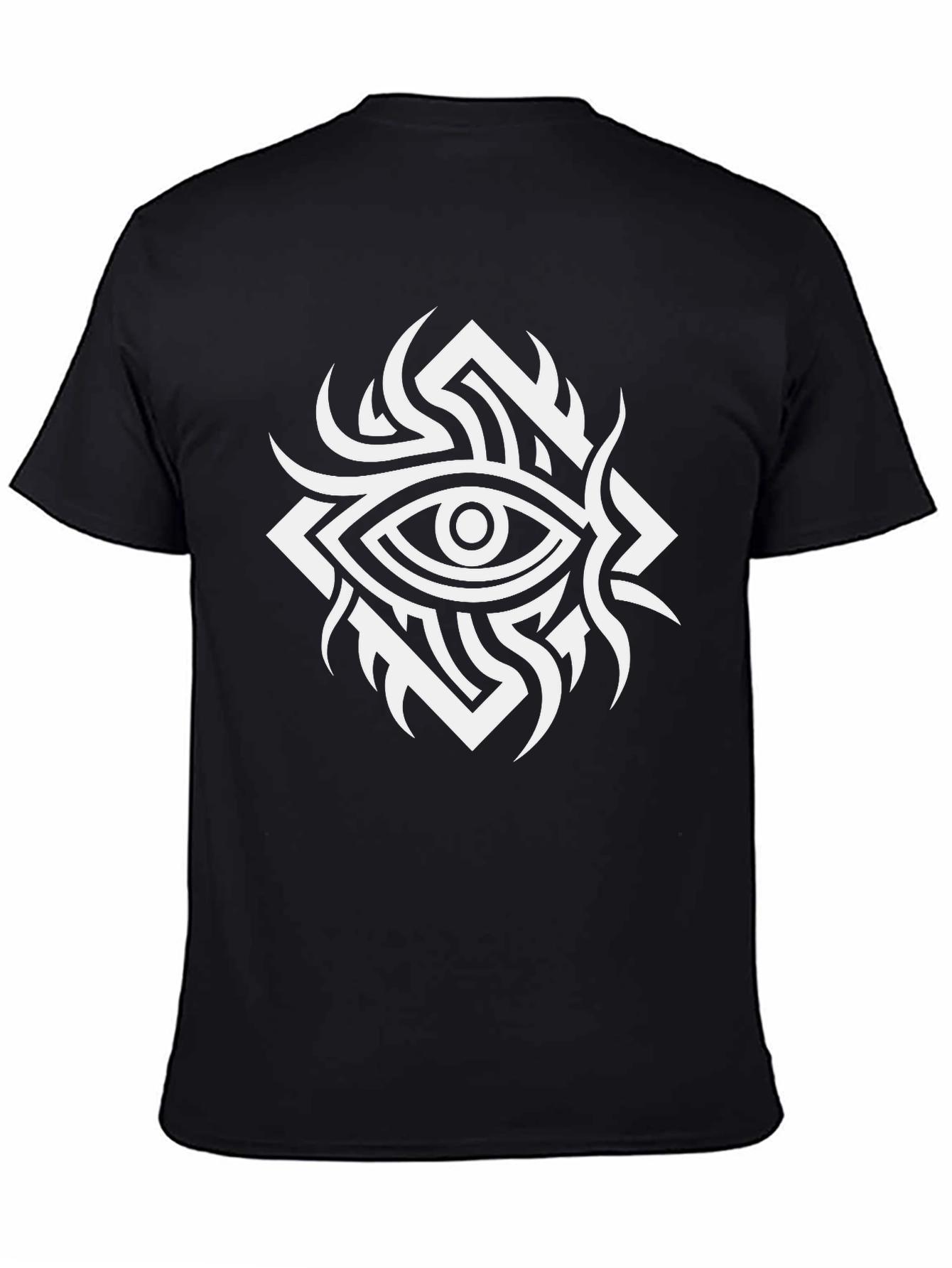 Black Mystic Eye Graphic Tee - Black Cotton T-Shirt view 4