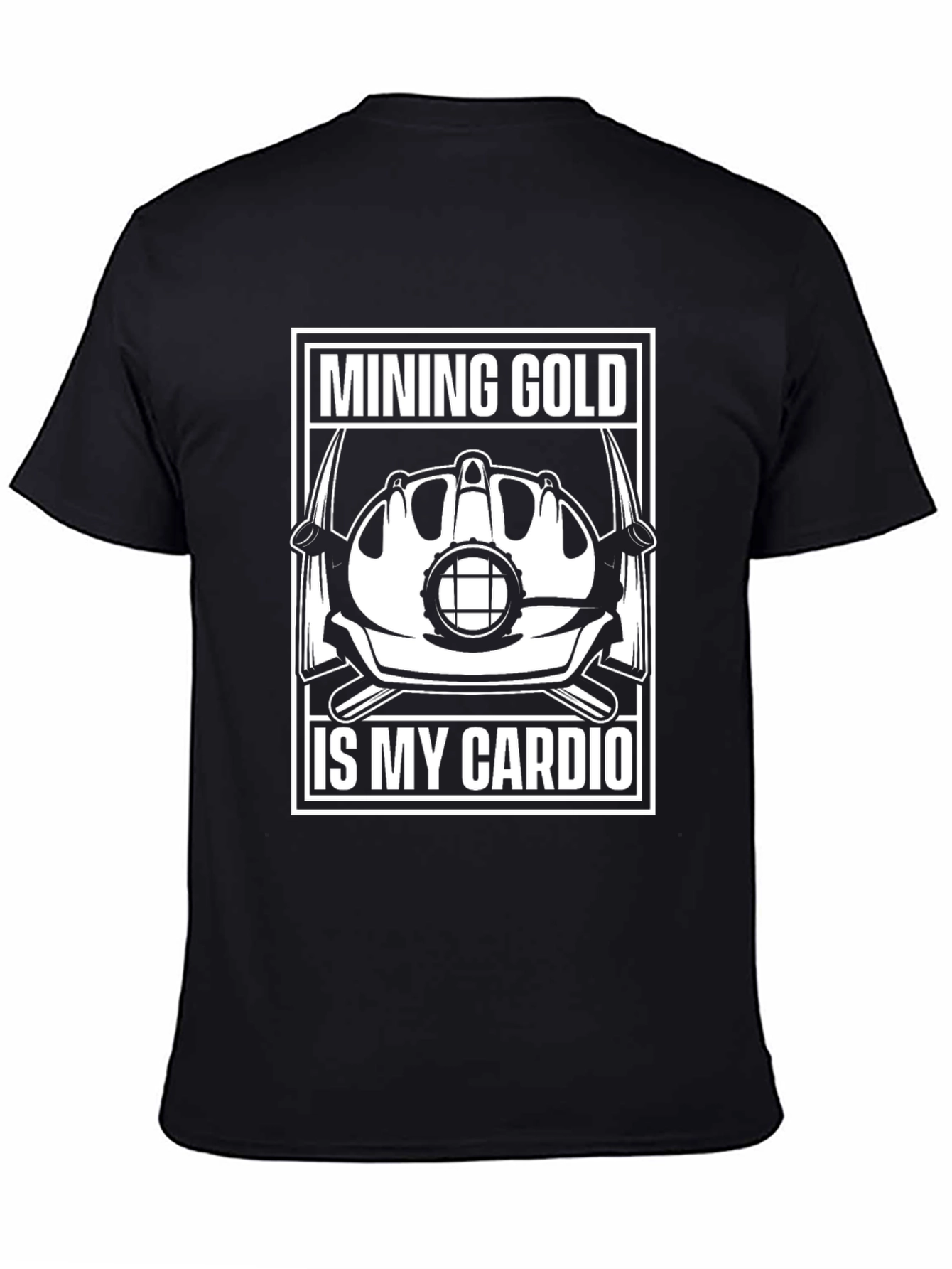 Black Mining Gold Cardio T-Shirt - Funny Miner Tee view 4