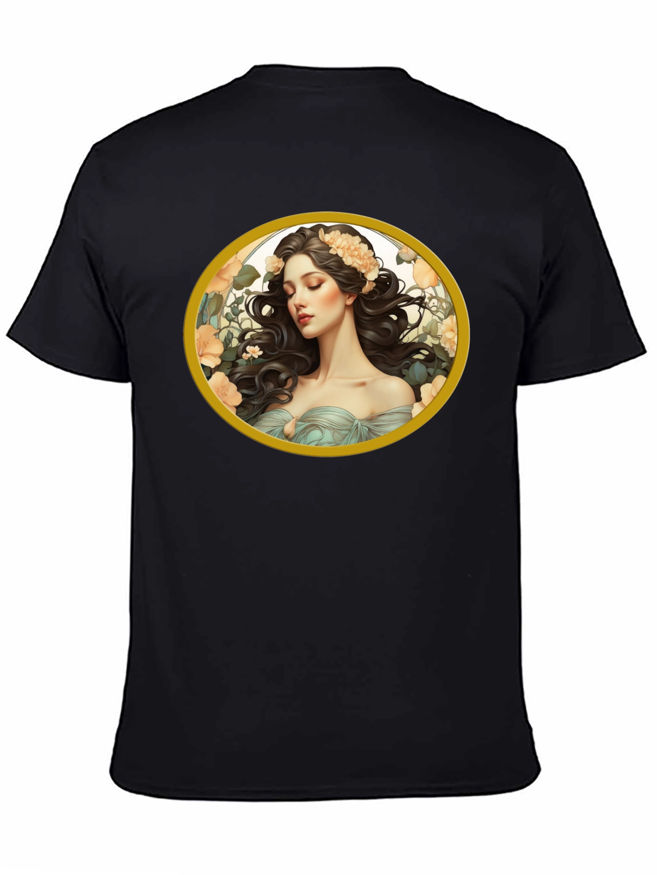 Black Floral Maiden Graphic Black T-Shirt view 4