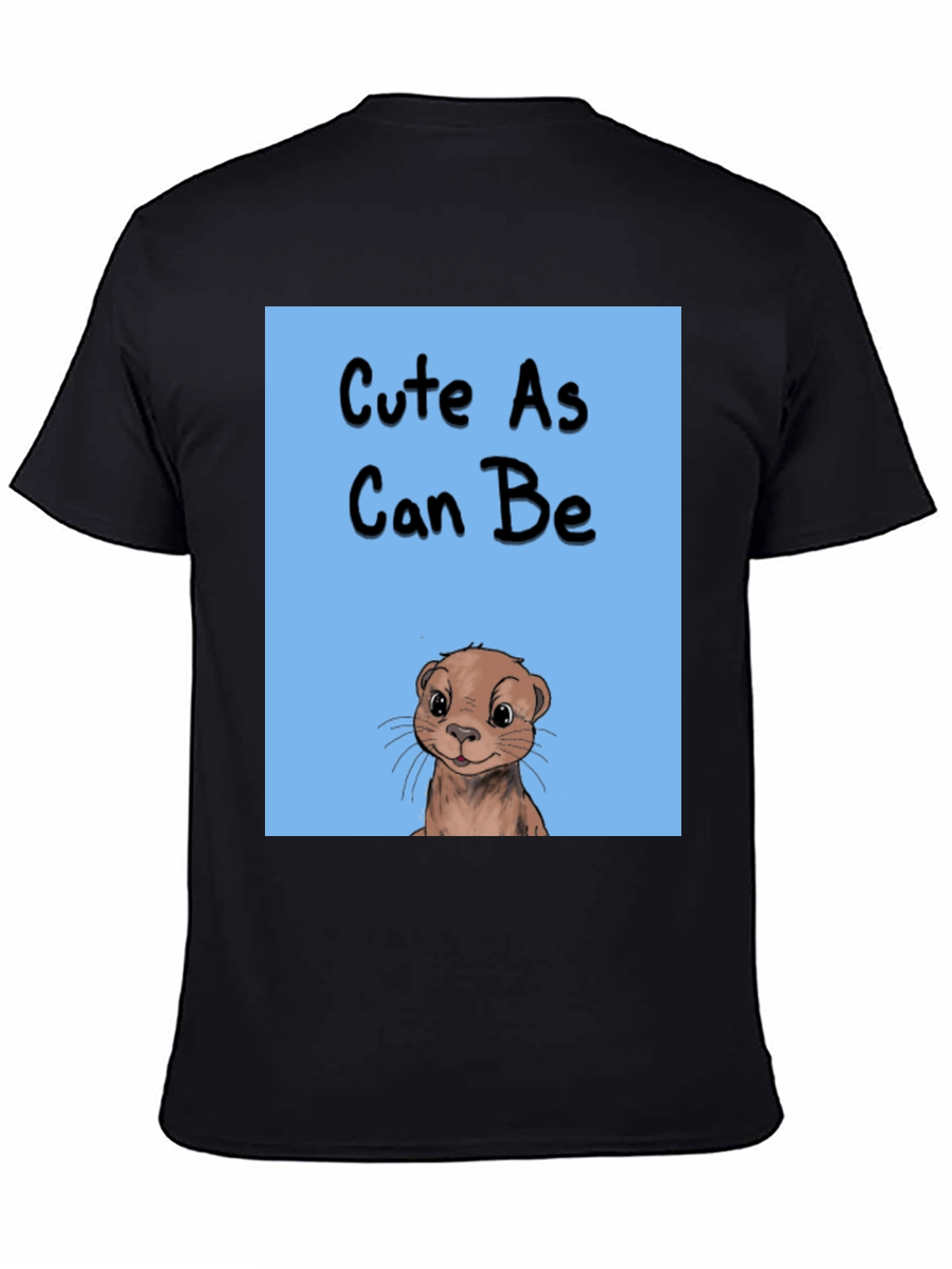 Black Cute As Can Be Otter Graphic Tee - Black Cotton Blend view 4