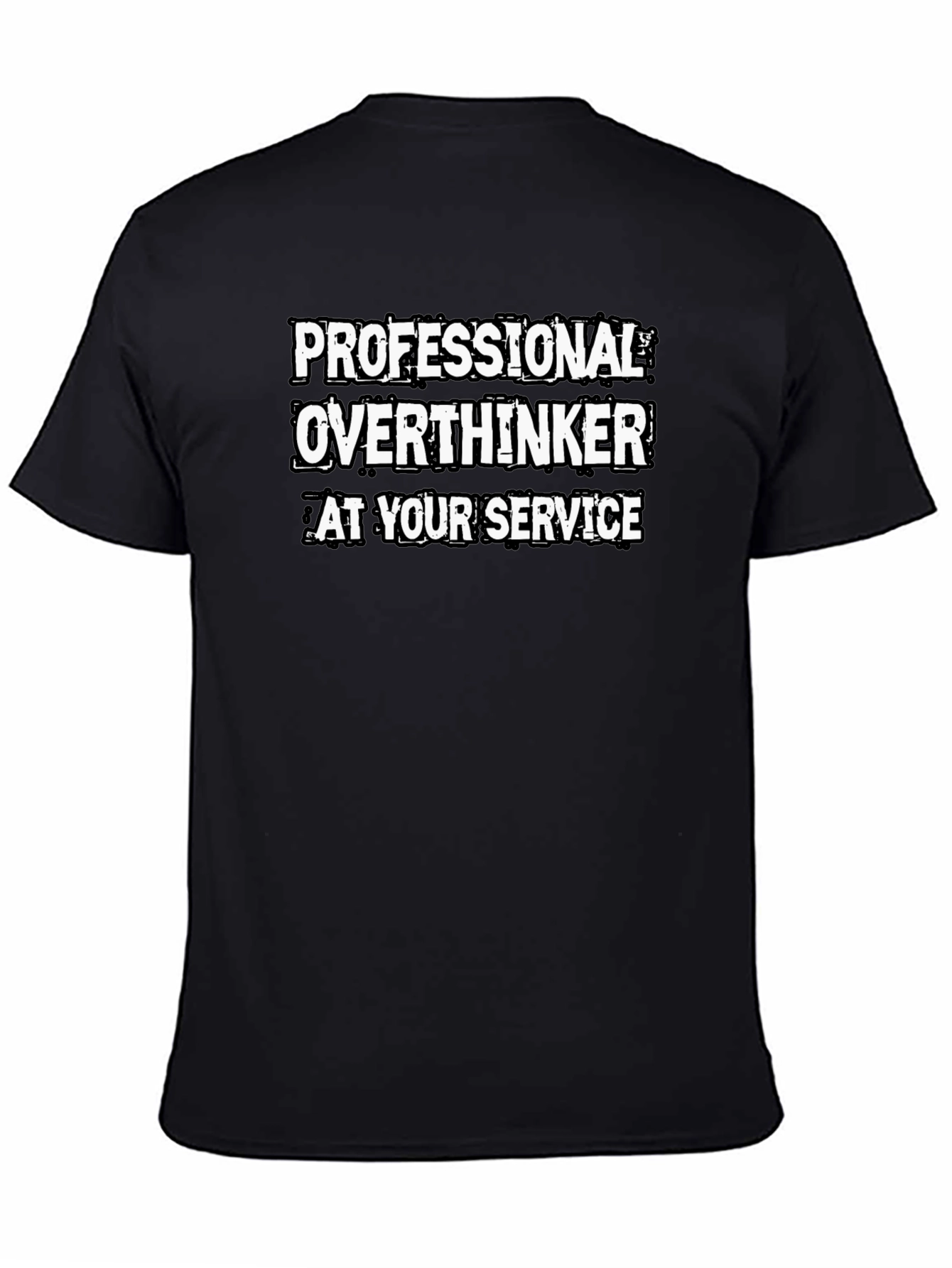 Black Professional Overthinker T-Shirt - Black Cotton Tee view 4