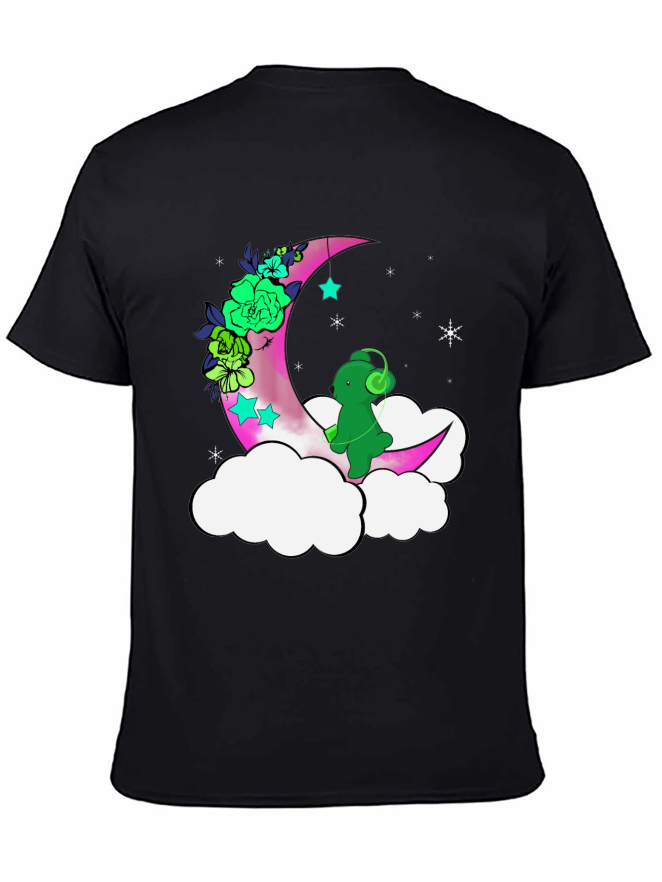 Black Moon & Bear T-Shirt - Relaxed Fit, Graphic Tee view 4