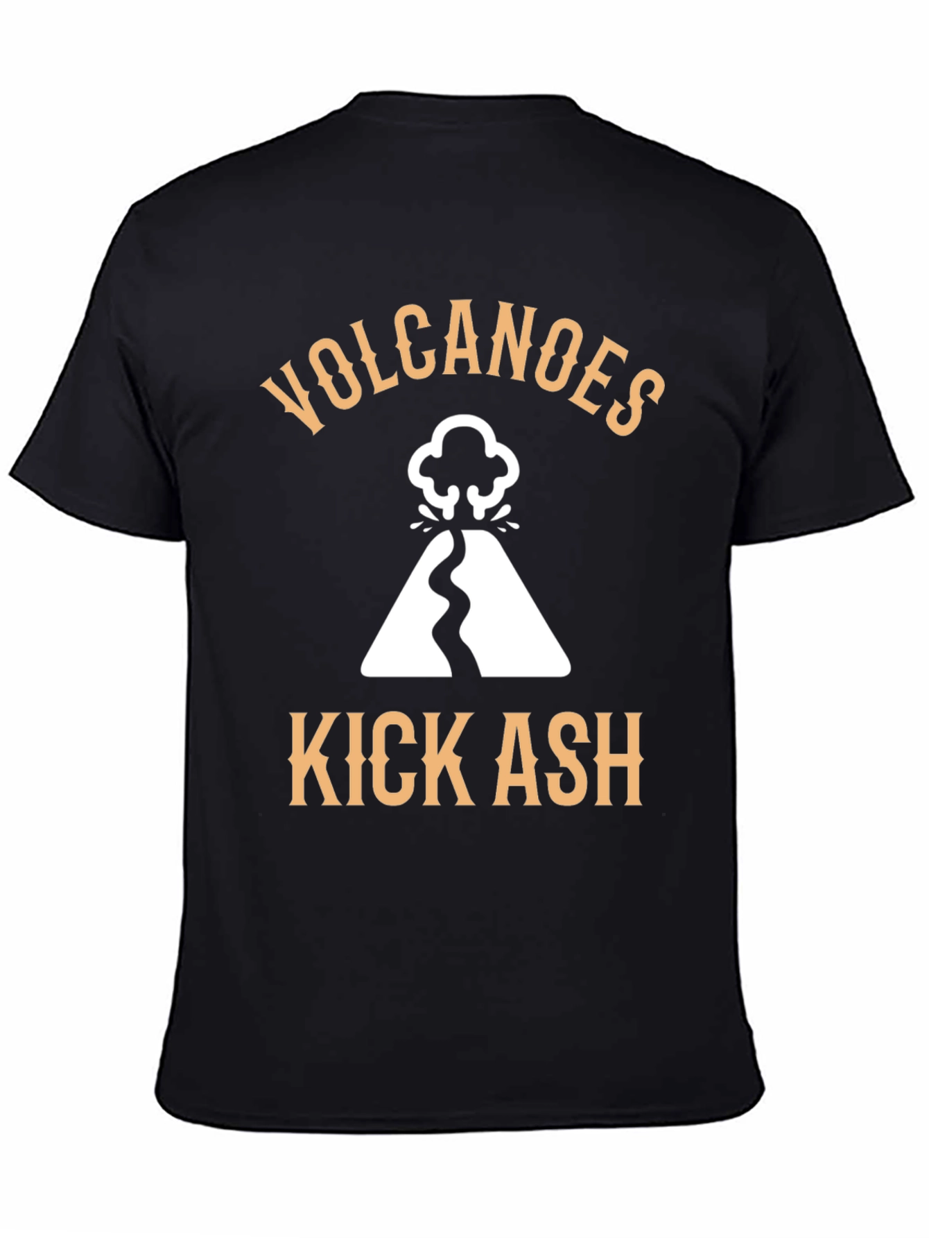 Black Volcanoes Kick Ash Graphic Tee - Black view 4