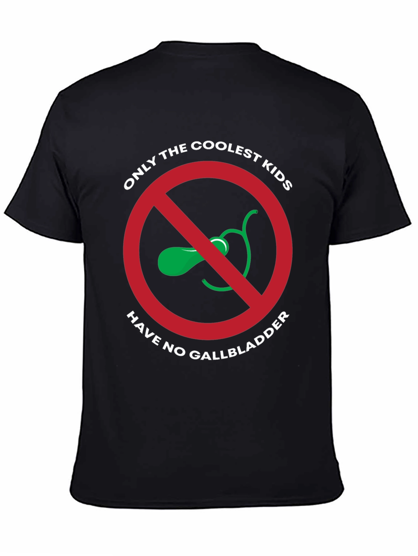 Black Coolest Kids No Gallbladder T-Shirt view 4