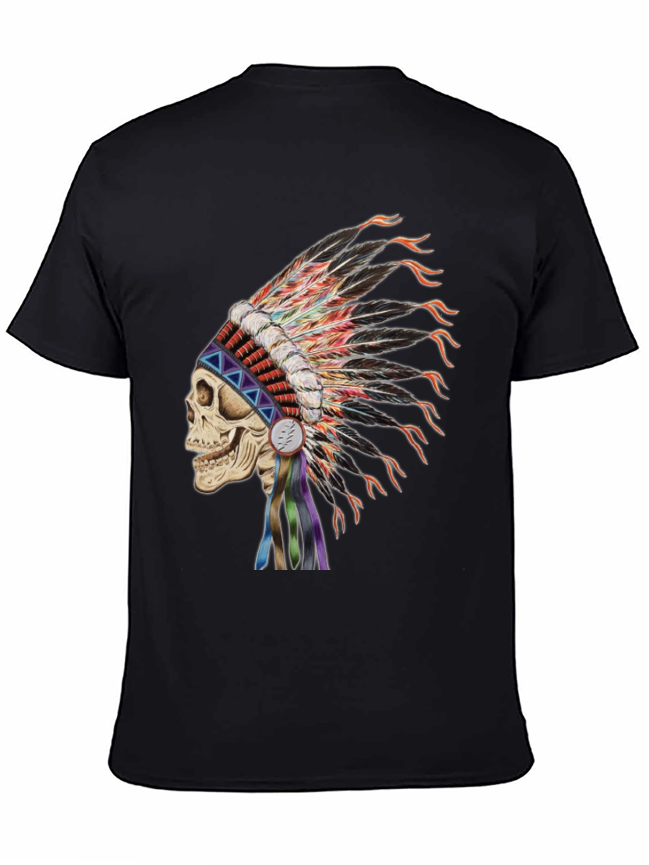 Black Skull Headdress Graphic T-Shirt view 4