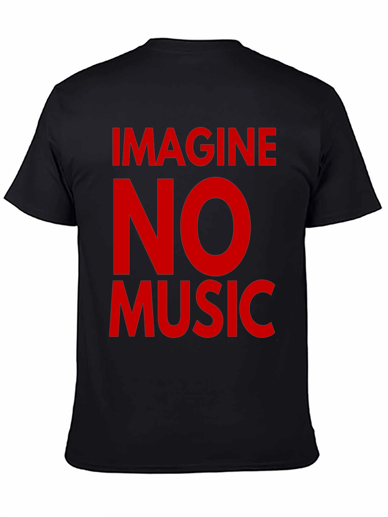 Black Imagine No Music Black T-Shirt view 4