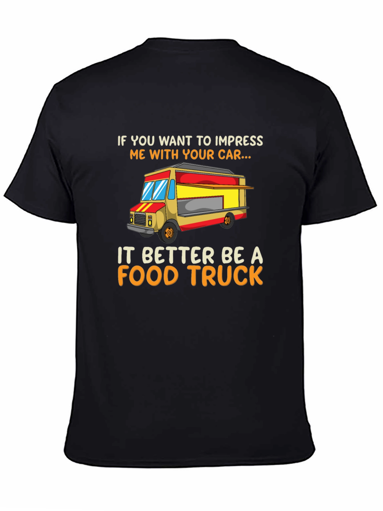 Black Food Truck T-Shirt - Funny Car Lover Tee view 4