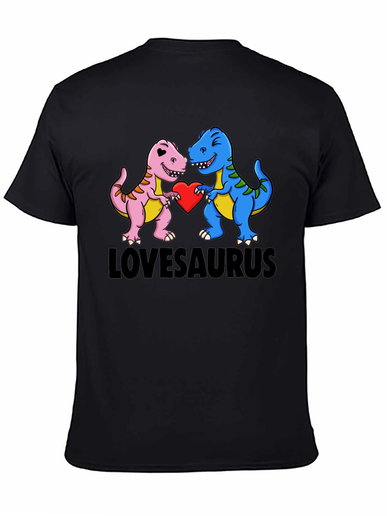 Black Lovesaurus Dinosaur T-Shirt - Perfect for Valentine's! view 4