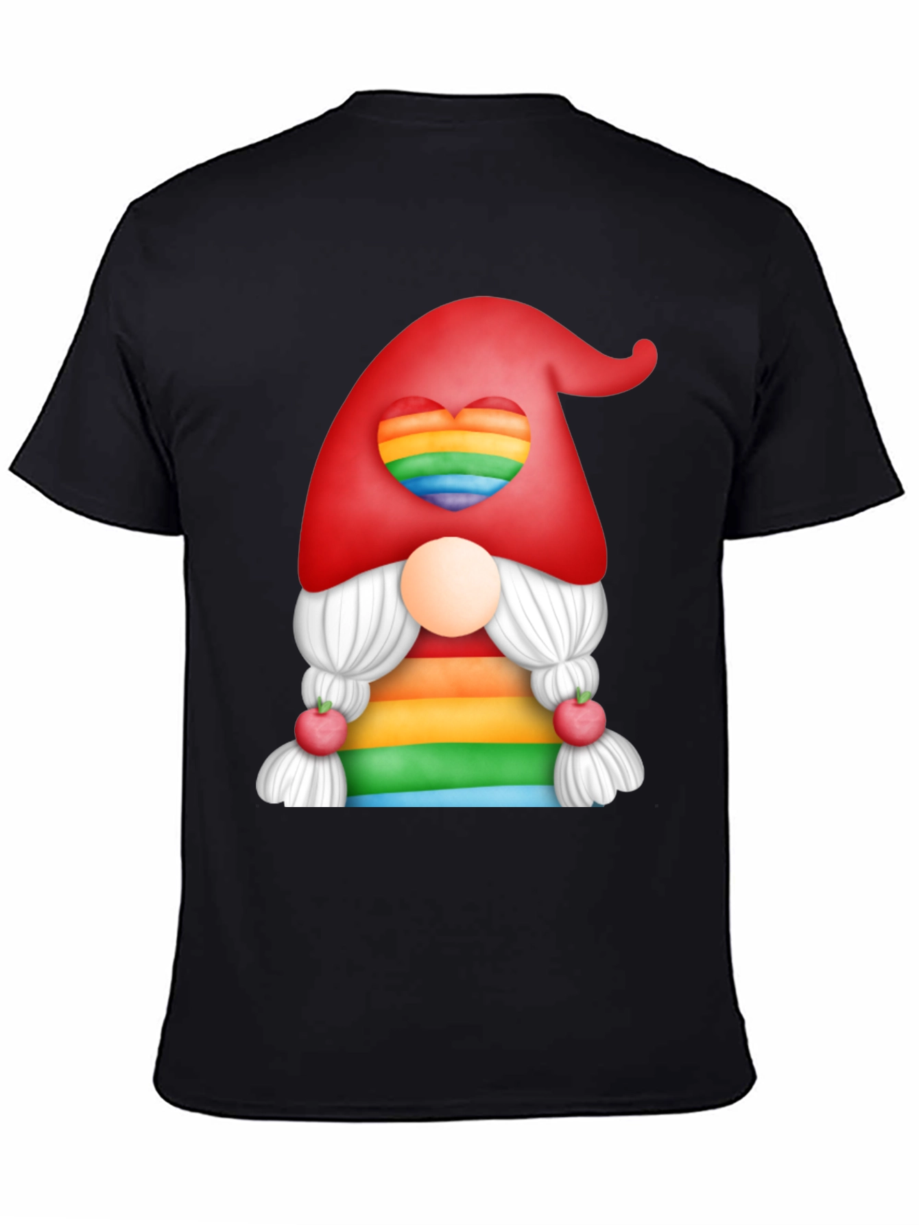 Black Rainbow Gnome T-Shirt view 4