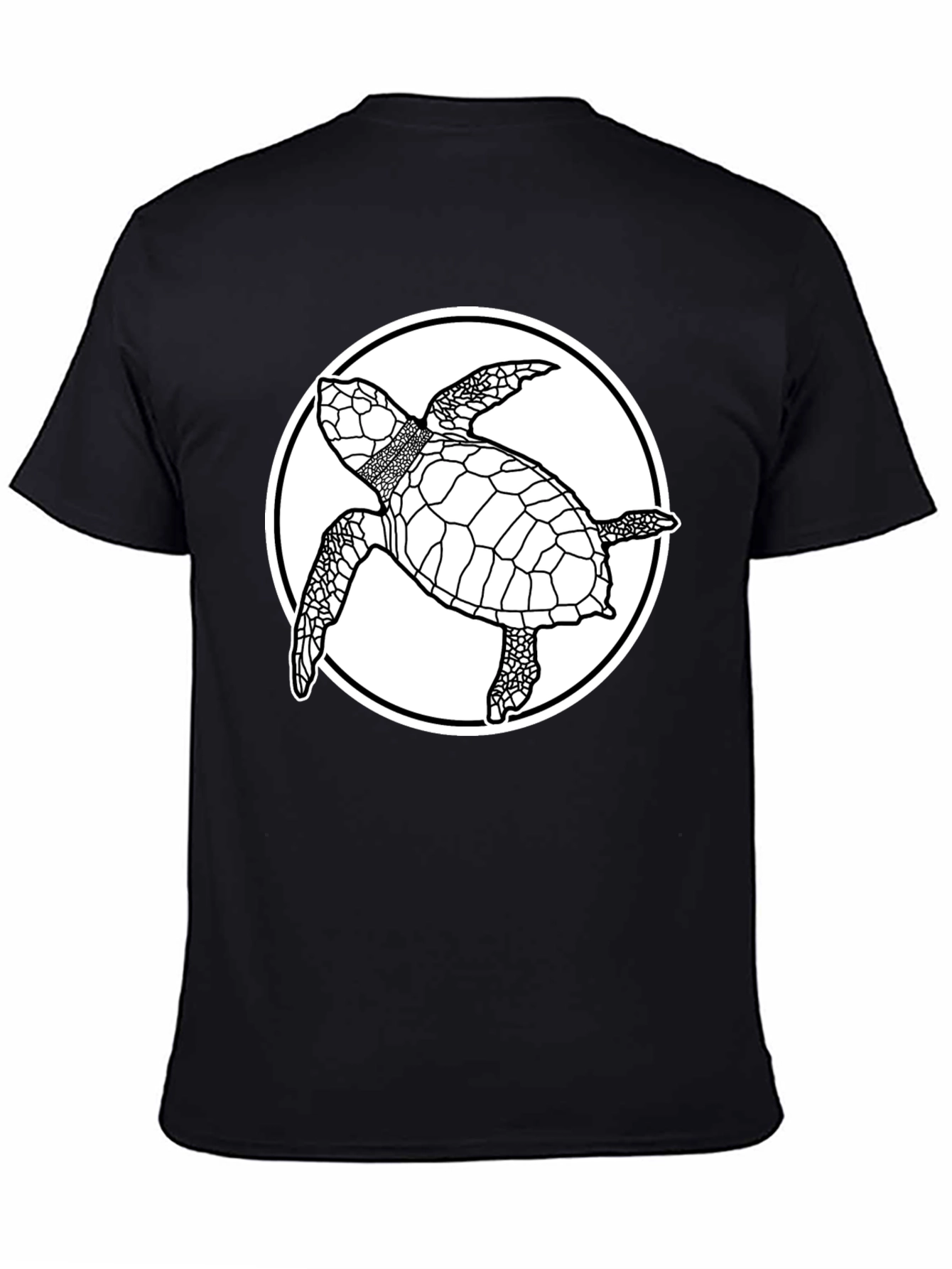 Sea Turtle Graphic Tee - Black Cotton T-Shirt - 4